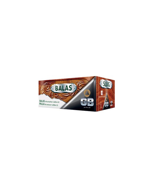 Caja de 10 cartuchos de caza GB, bala Slug 3