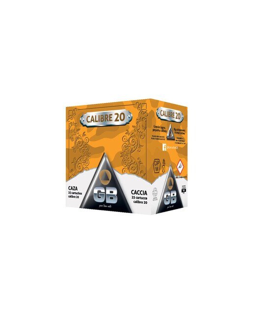 Caja de 25 cartuchos de caza GB, calibre 20/70, 30 gr, 6ª 2