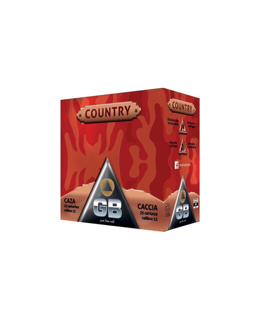 Caja de 25 cartuchos de caza de marca GB, modelo COUNTRY, calibre 12/70, 30 gr, 10ª 2