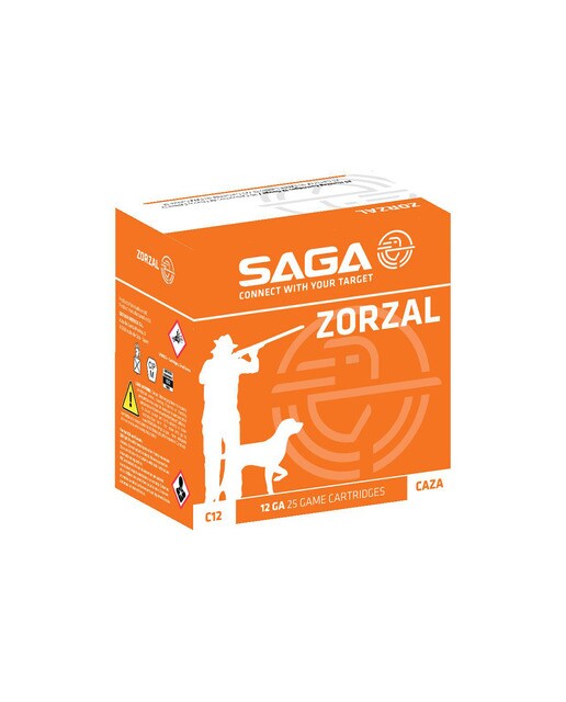 Imagen 0 de Caja de 25 cartuchos de caza marca SAGA, modelo ZORZAL, calibre 12/70, 31 gr, 8ª