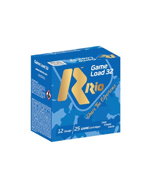 Imagen 0 de Caja de 25 cartuchos de CAZA marca RIO, modelo GAME LOAD 32, calibre 12/70, 32 gr, 10ª