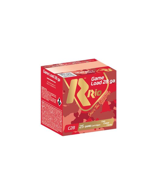 Imagen 0 de Caja de 25 cartuchos de CAZA marca RIO, modelo GAME LOAD C.28, calibre 28/70, 28 gr, 7ª