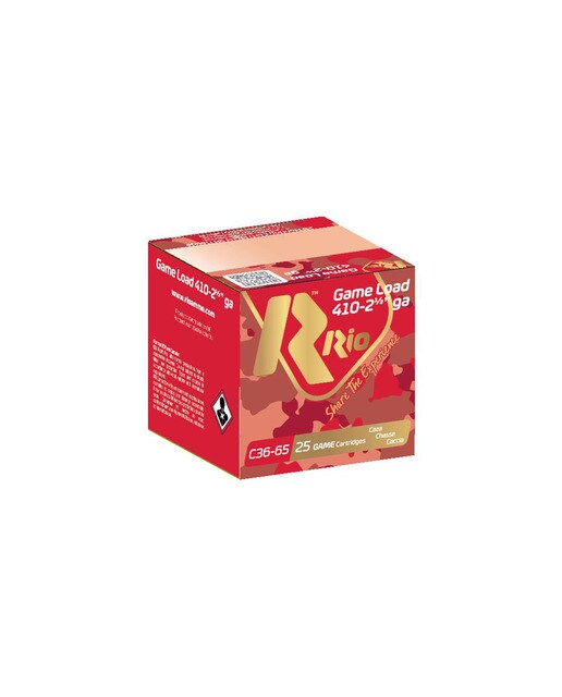 Imagen 0 de Caja de 25 cartuchos de CAZA marca RIO, modelo GAME LOAD C.36, calibre 36/65, 11 gr, 7ª