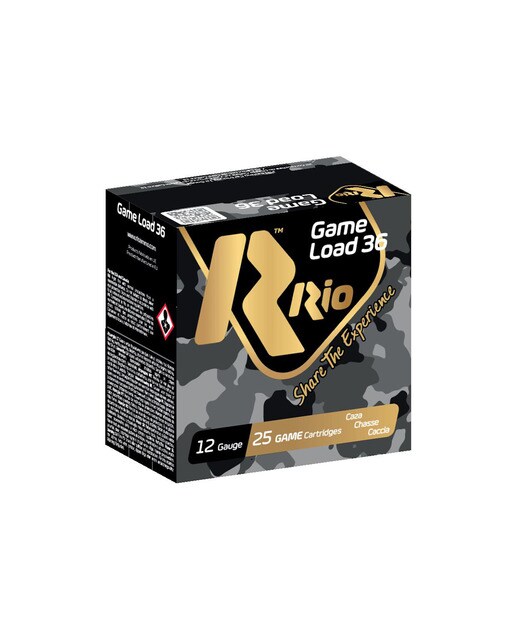 Imagen 0 de Caja de 25 cartuchos de CAZA marca RIO, modelo GAME LOAD 36, calibre 12/70, 36 gr, 6ª