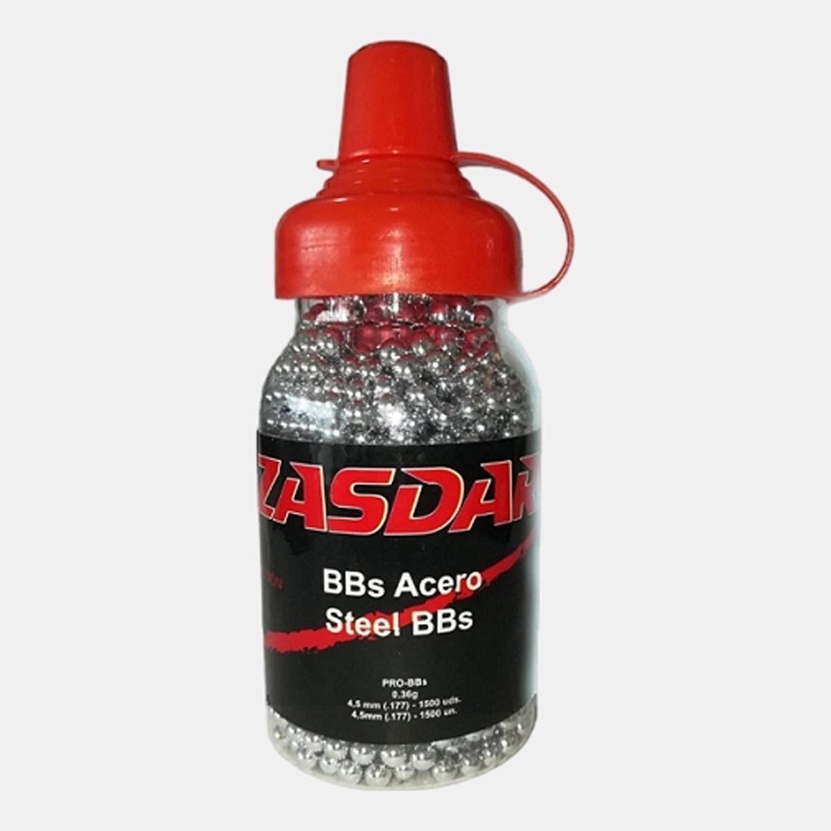 Imagen 1 de Bote de 1500 uds de BBs, cal 4,5, acero Blanco