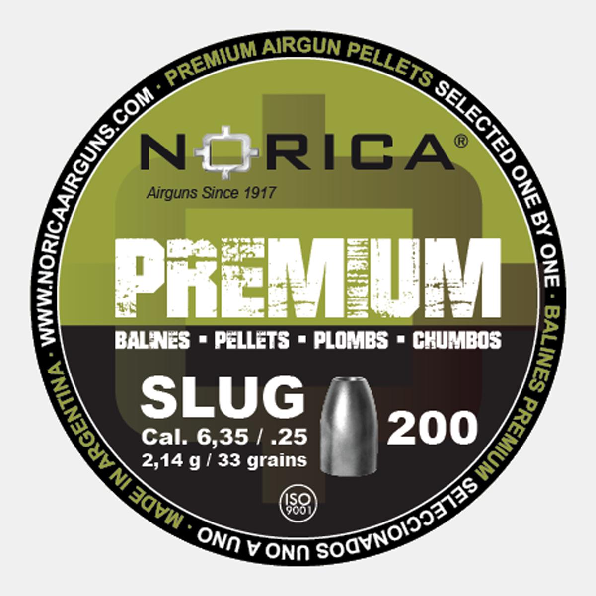 Imagen 0 de Caja de 200 balines Norica Slug cal. 6,35 Negro