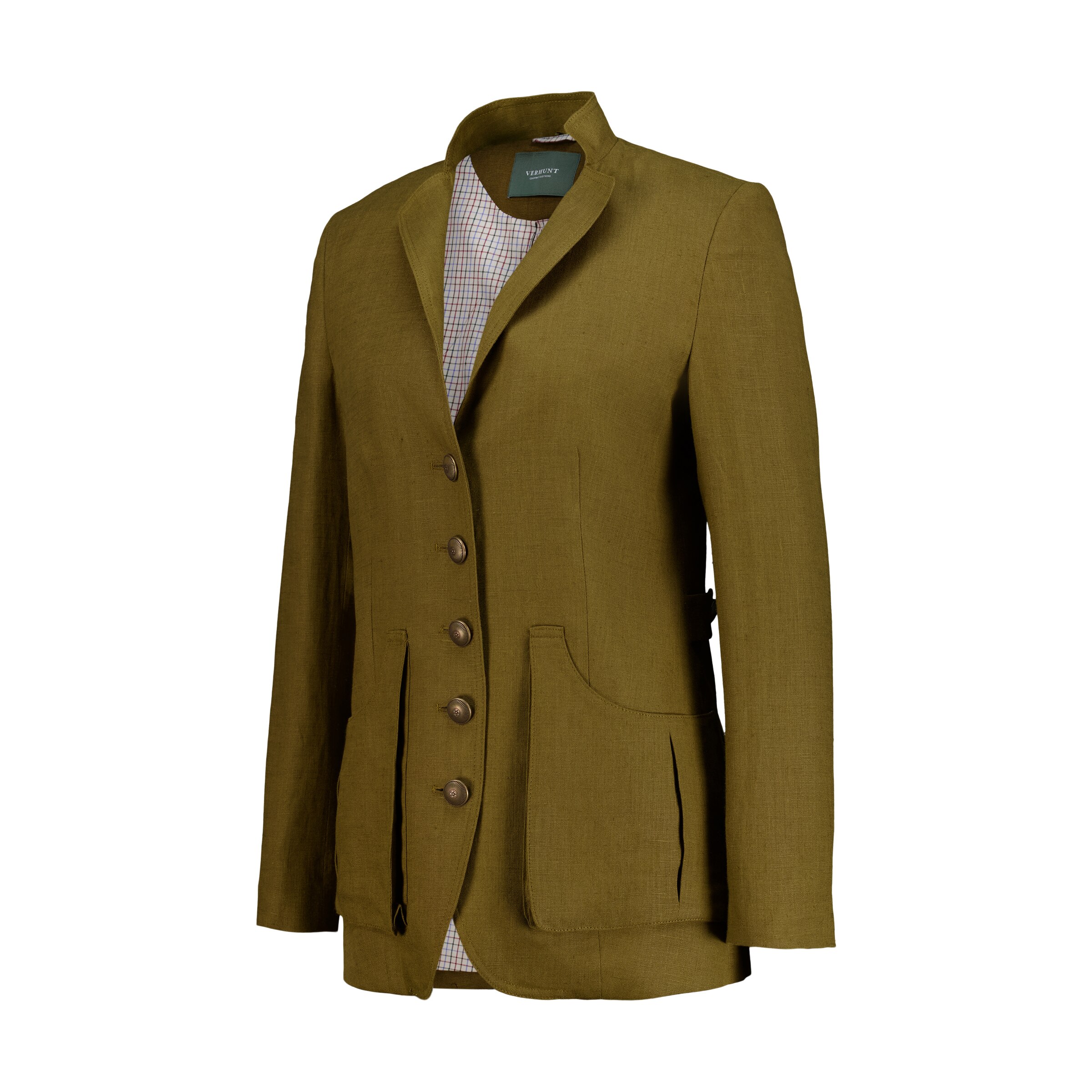 Imagen 4 de Chaqueta tiradora de lino mujer - Verde Verde