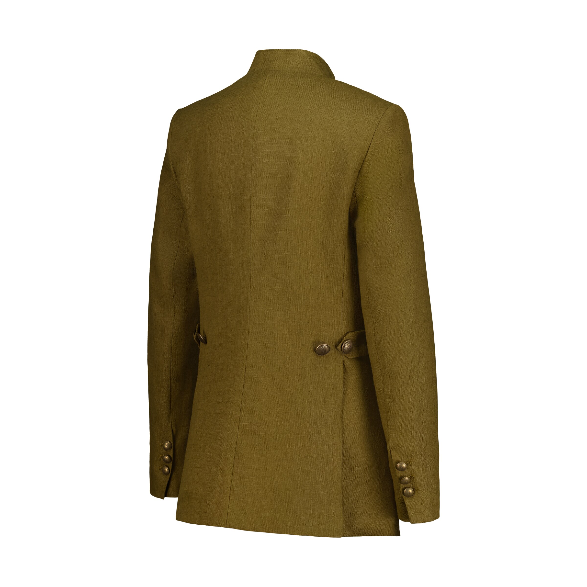 Imagen 5 de Chaqueta tiradora de lino mujer - Verde Verde
