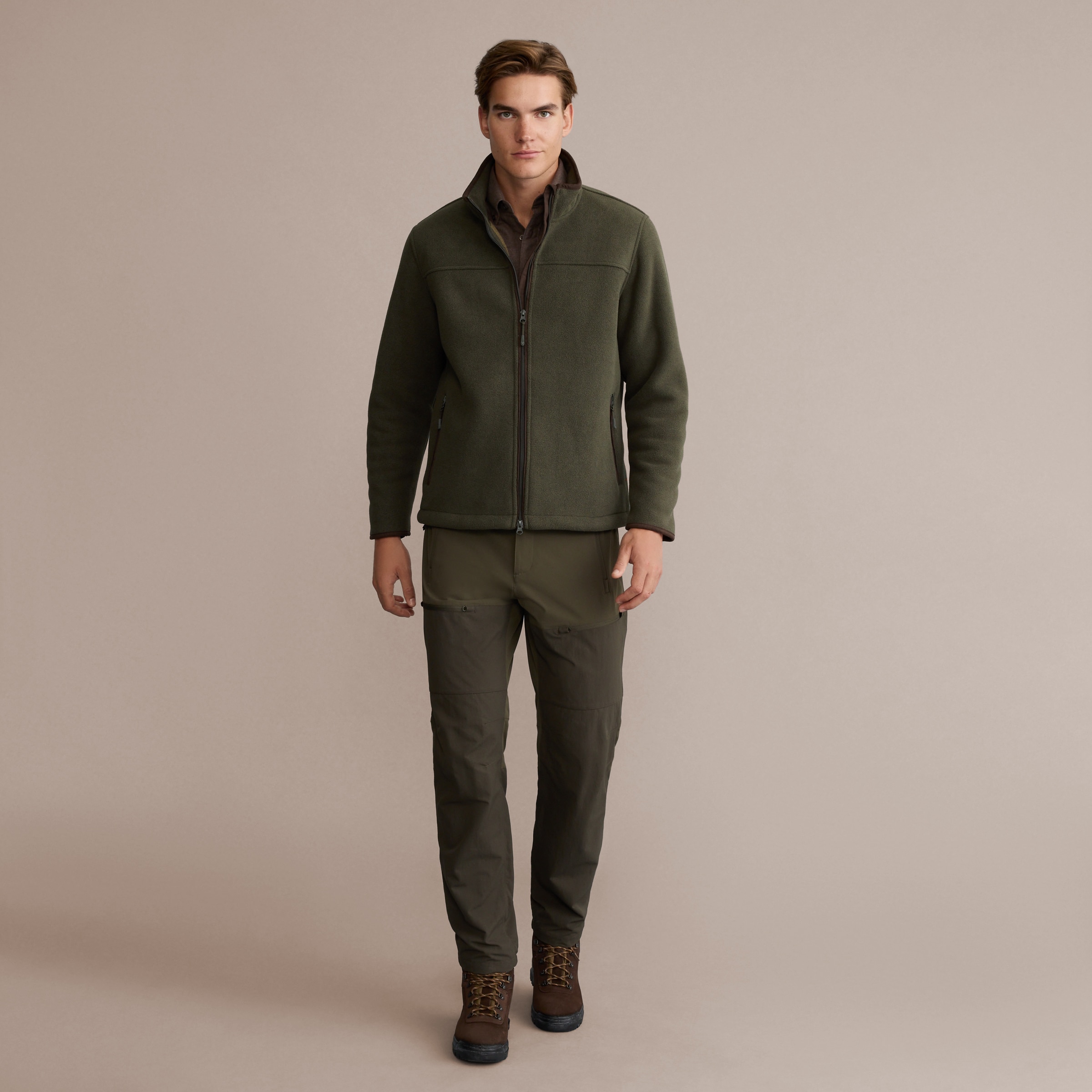 Blusão Top de Homem com Forro Polar Verde-militar-3