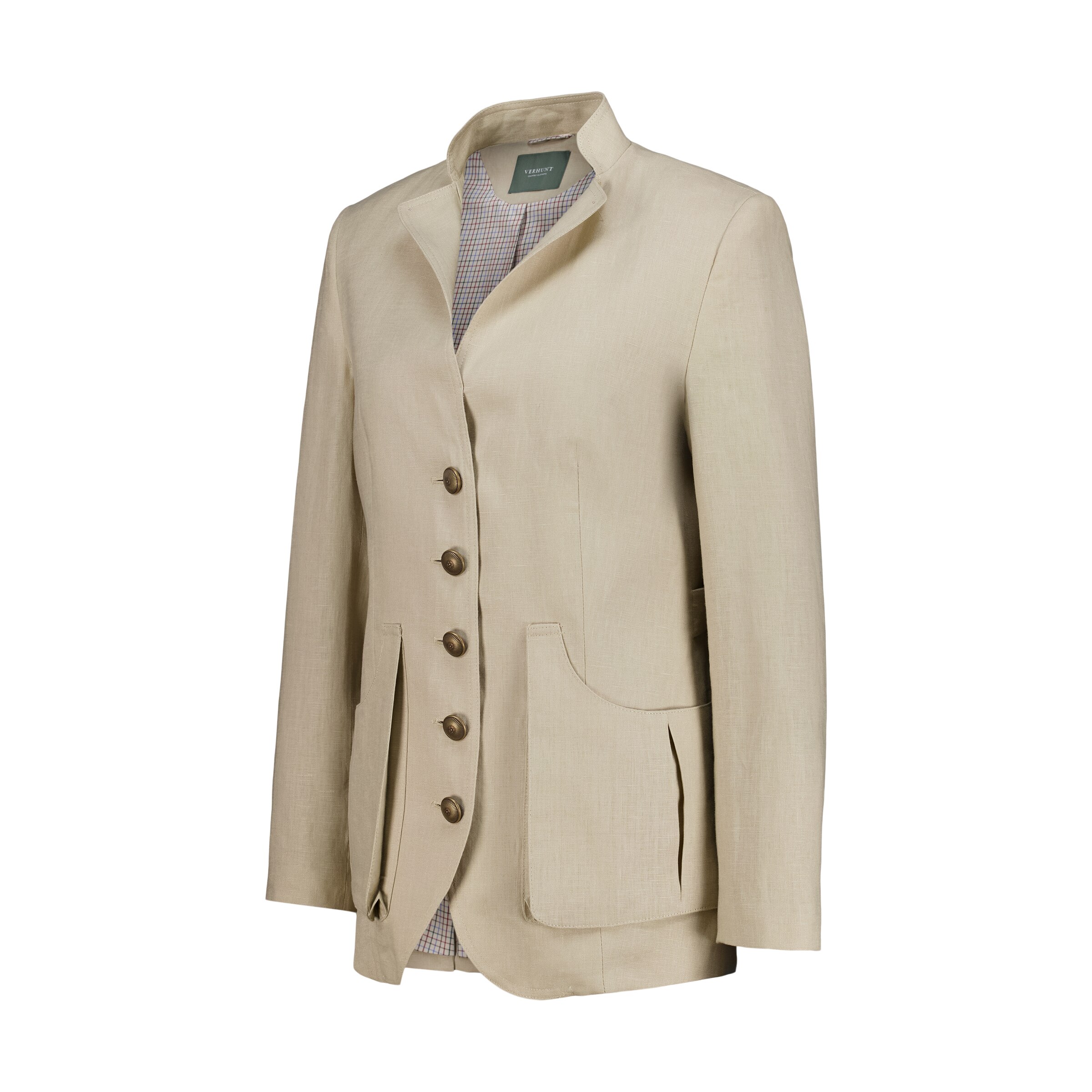 Chaqueta tiradora de lino mujer - Beige Beige-4