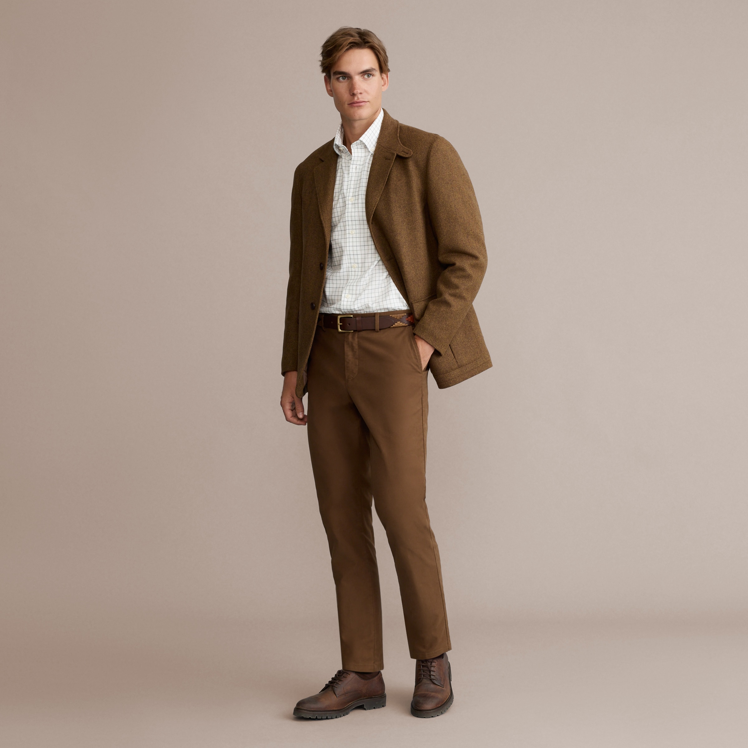 Casaco de Tweed Acolchoado Castanho-3