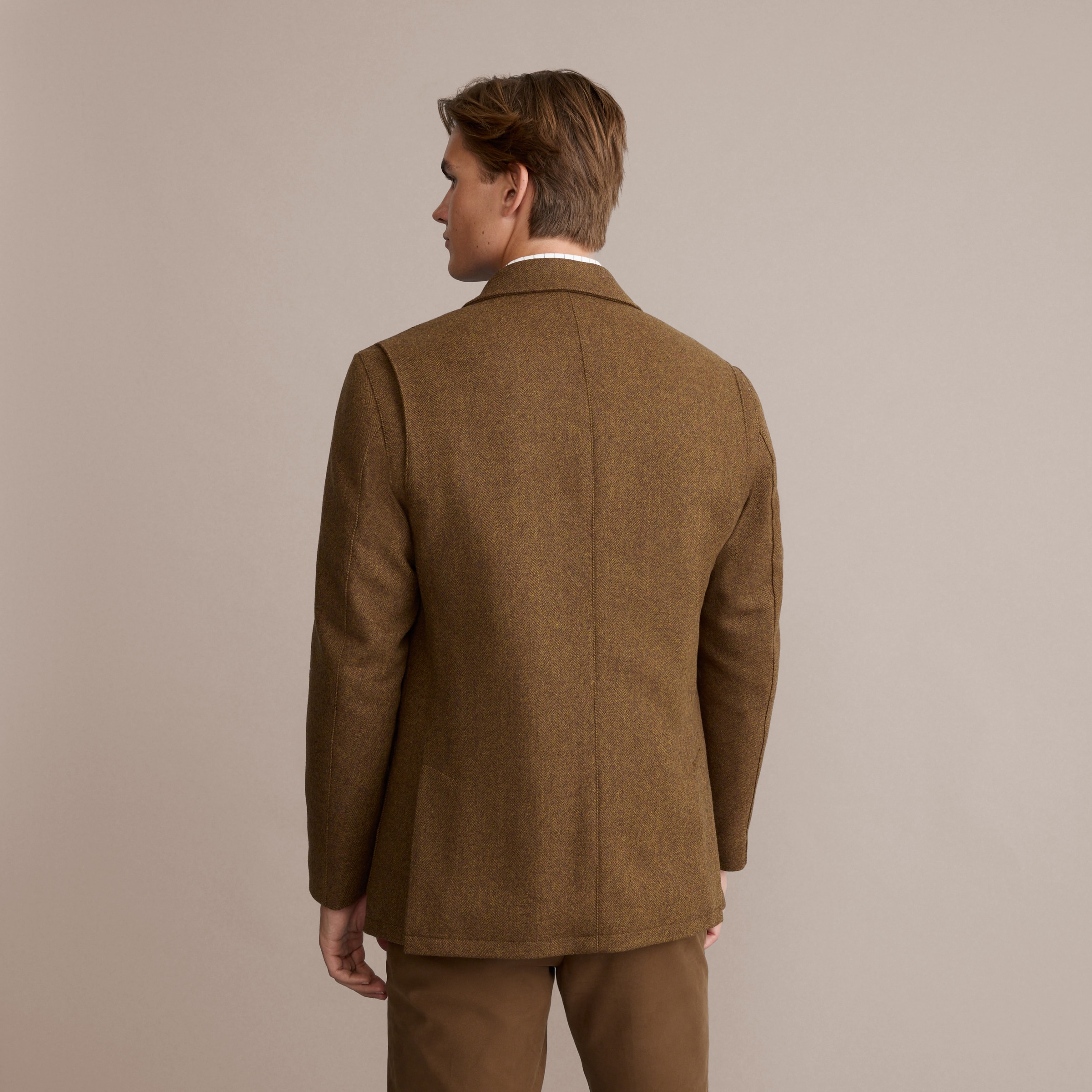 Casaco de Tweed Acolchoado Castanho-4