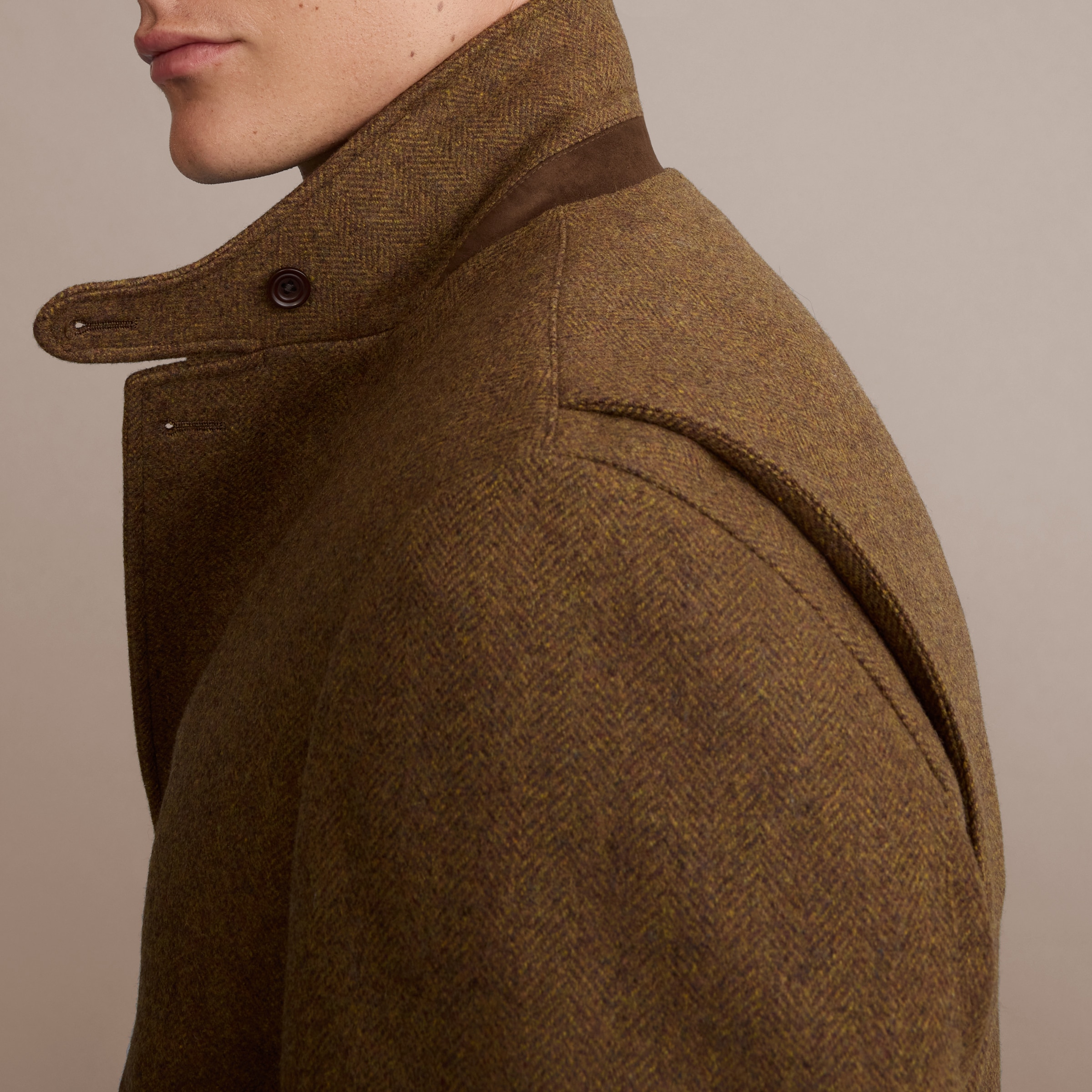 Casaco de Tweed Acolchoado Castanho-5