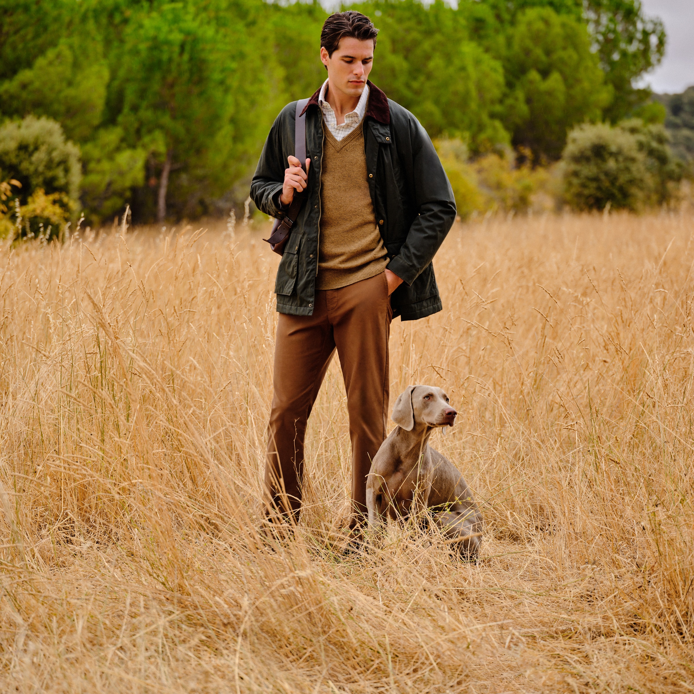 Sobretudo Encerado e Acolchoado Verde-1