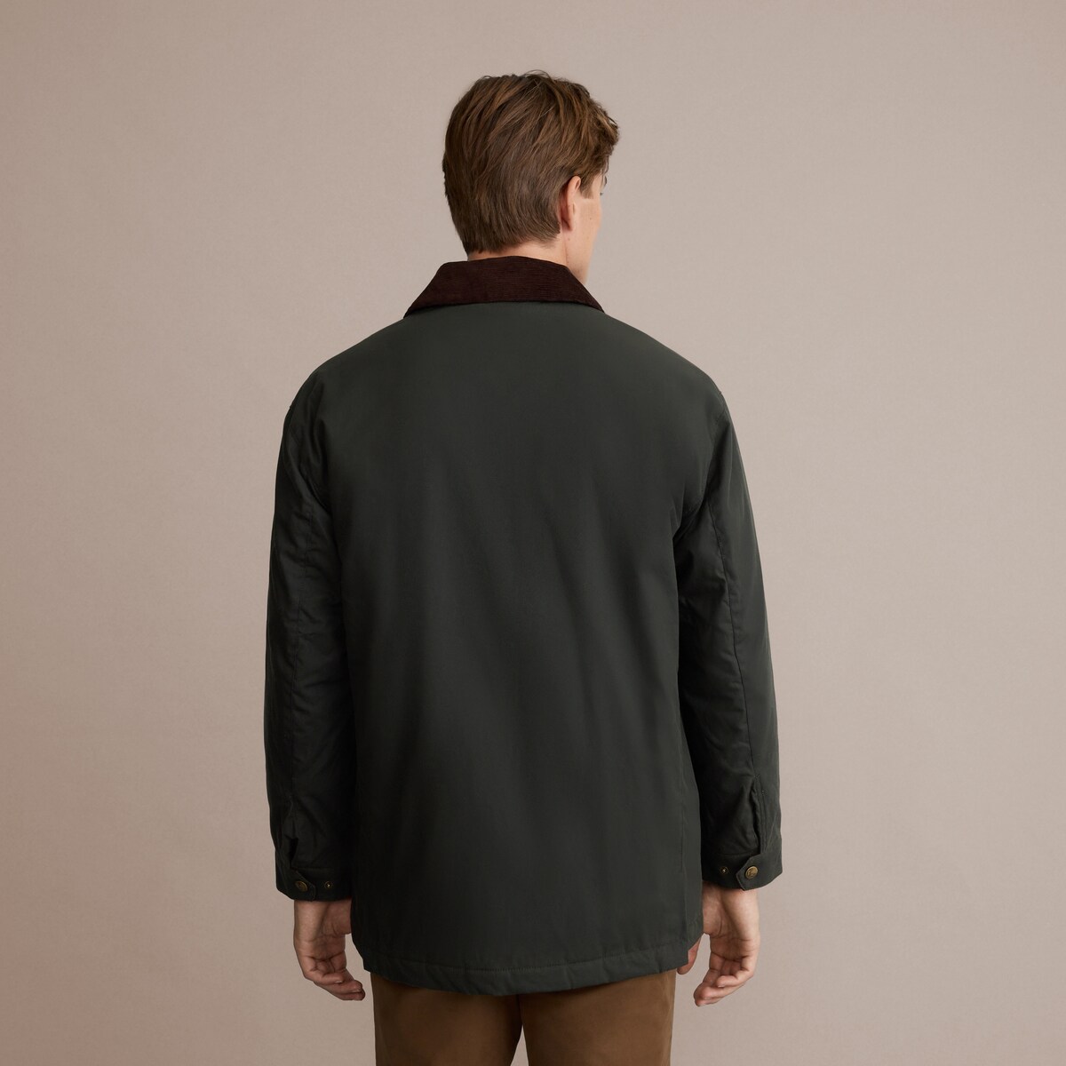 Sobretudo Encerado e Acolchoado Verde-4