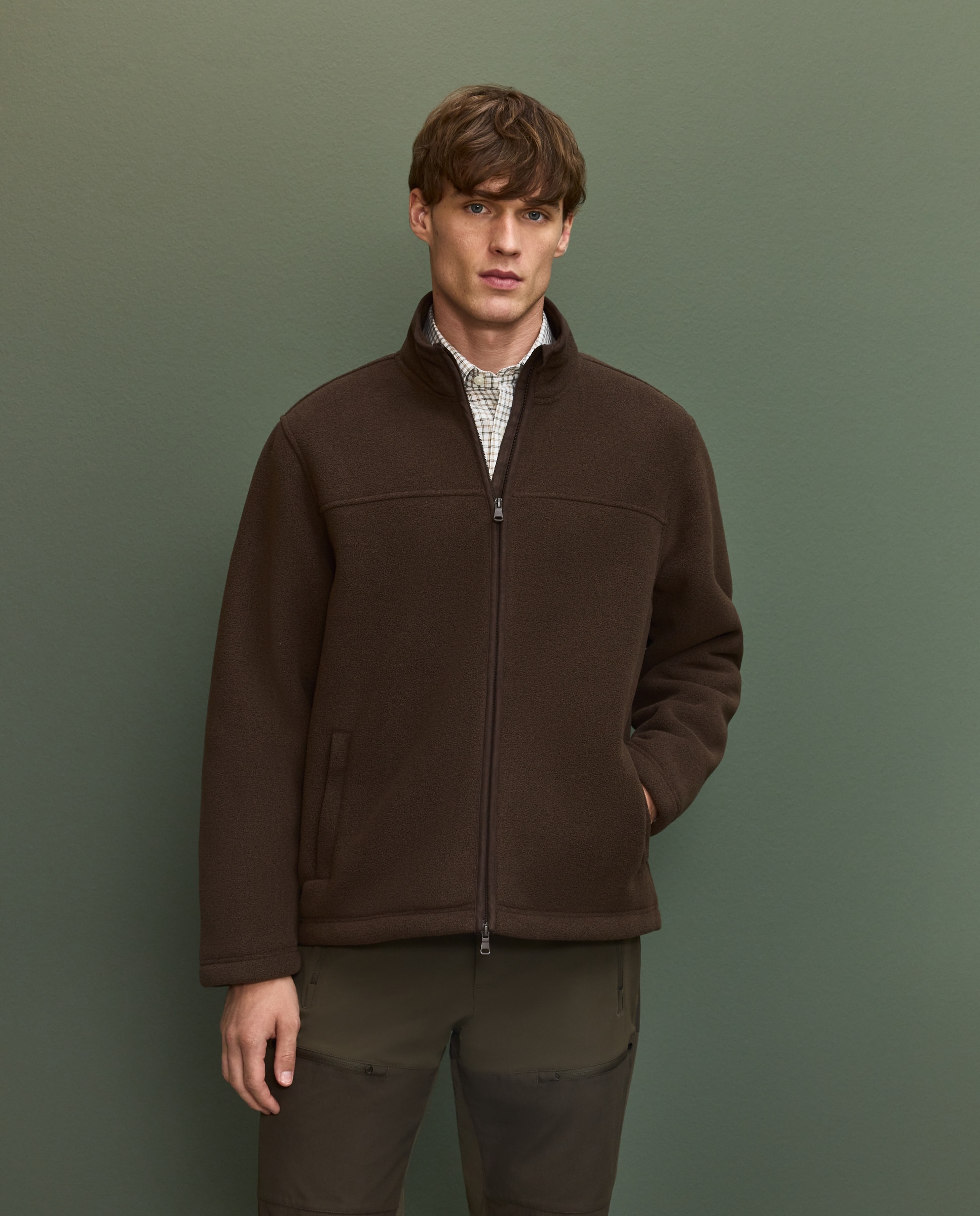 Verhunt Cazadora forro polar top de hombre Marrón