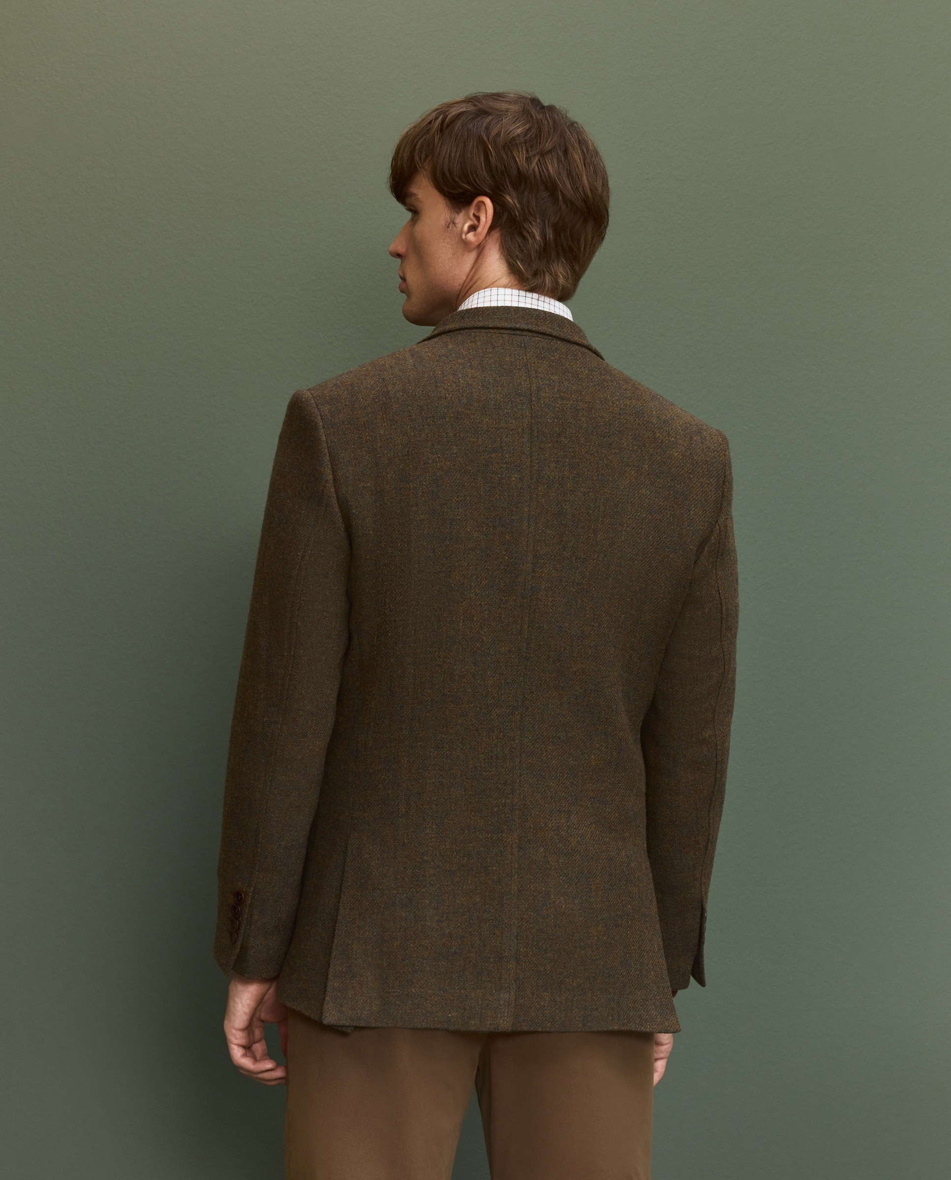 Chaqueta tweed clásica de hombre - Verde Verde-3