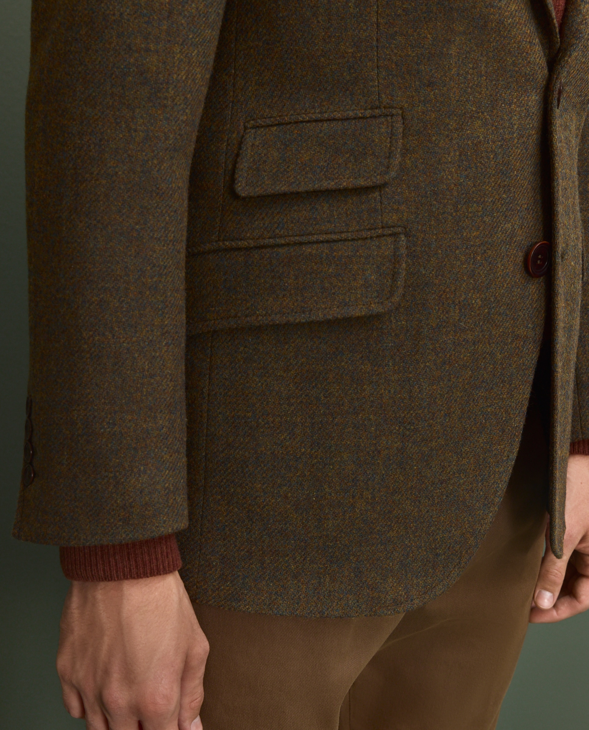 Chaqueta tweed clásica de hombre - Verde Verde-4