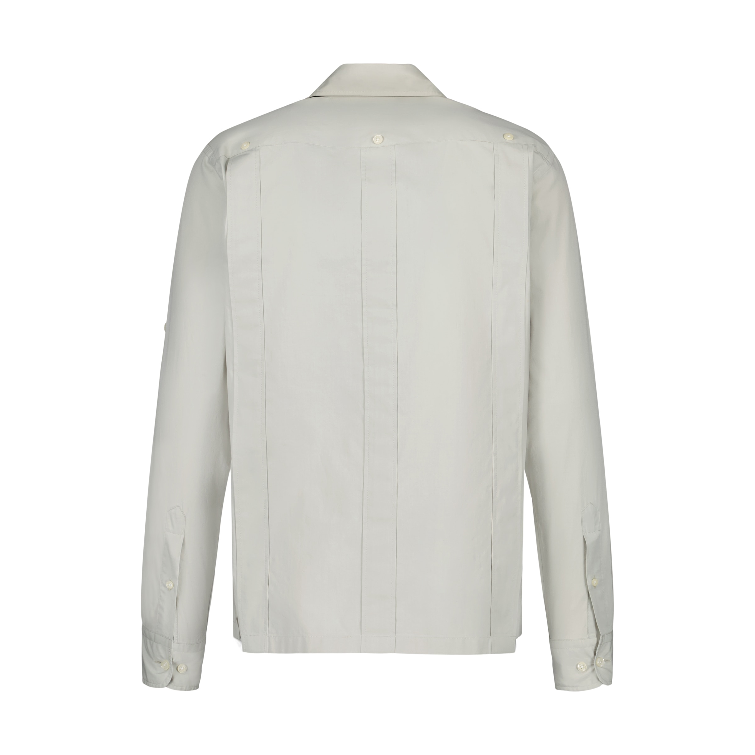 Camisa Guayabera de Algodão de Homem Bege-6