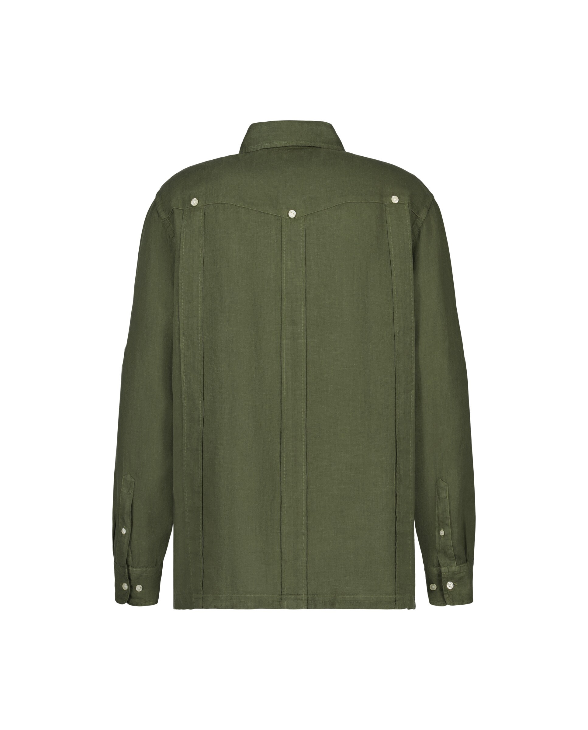 Camisa Guayabera de Linho de Homem com Lavagem Caqui-5