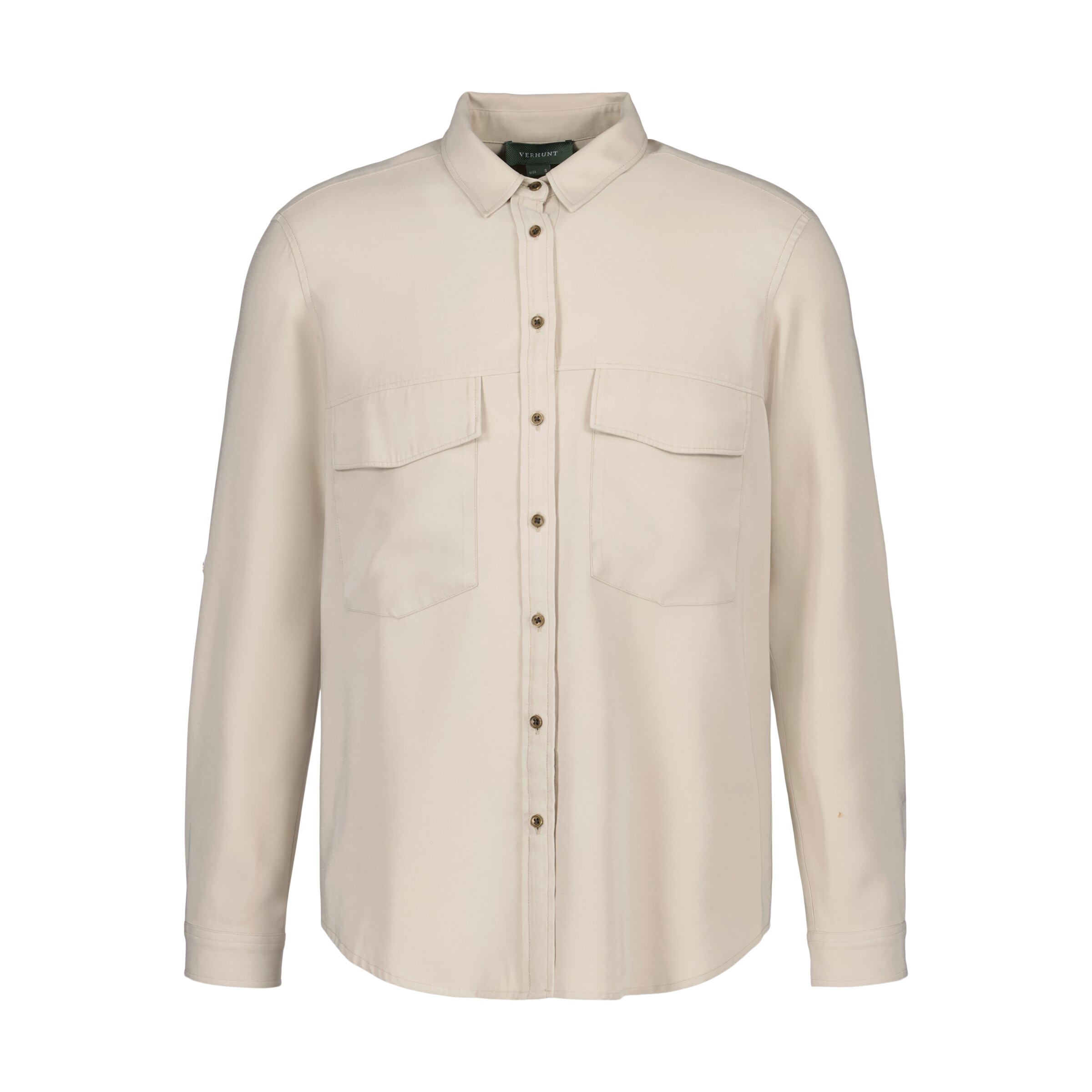 Camisa de Mulher com Bolsos Bege-4