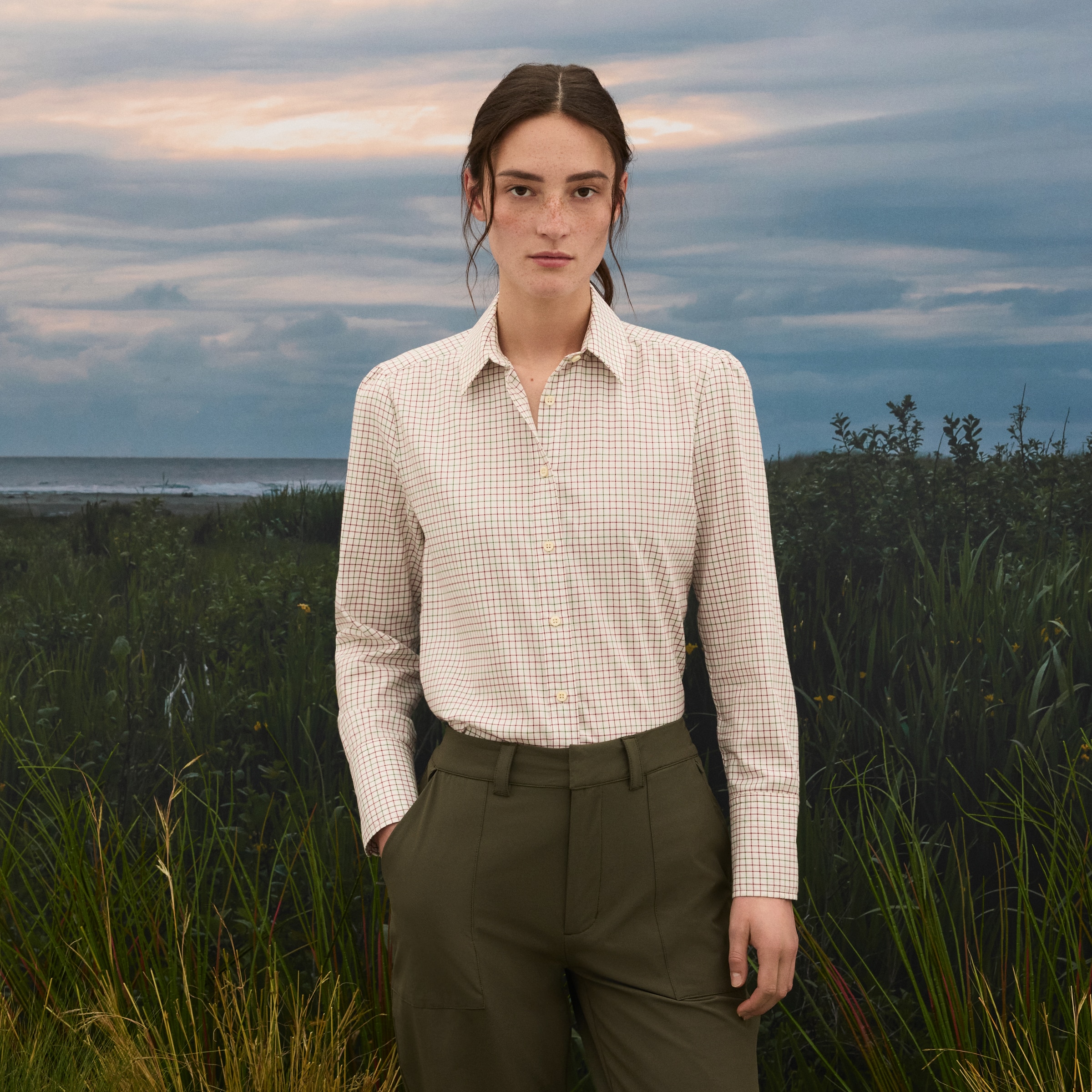 Imagem 0 de Camisa aos quadrados de mulher