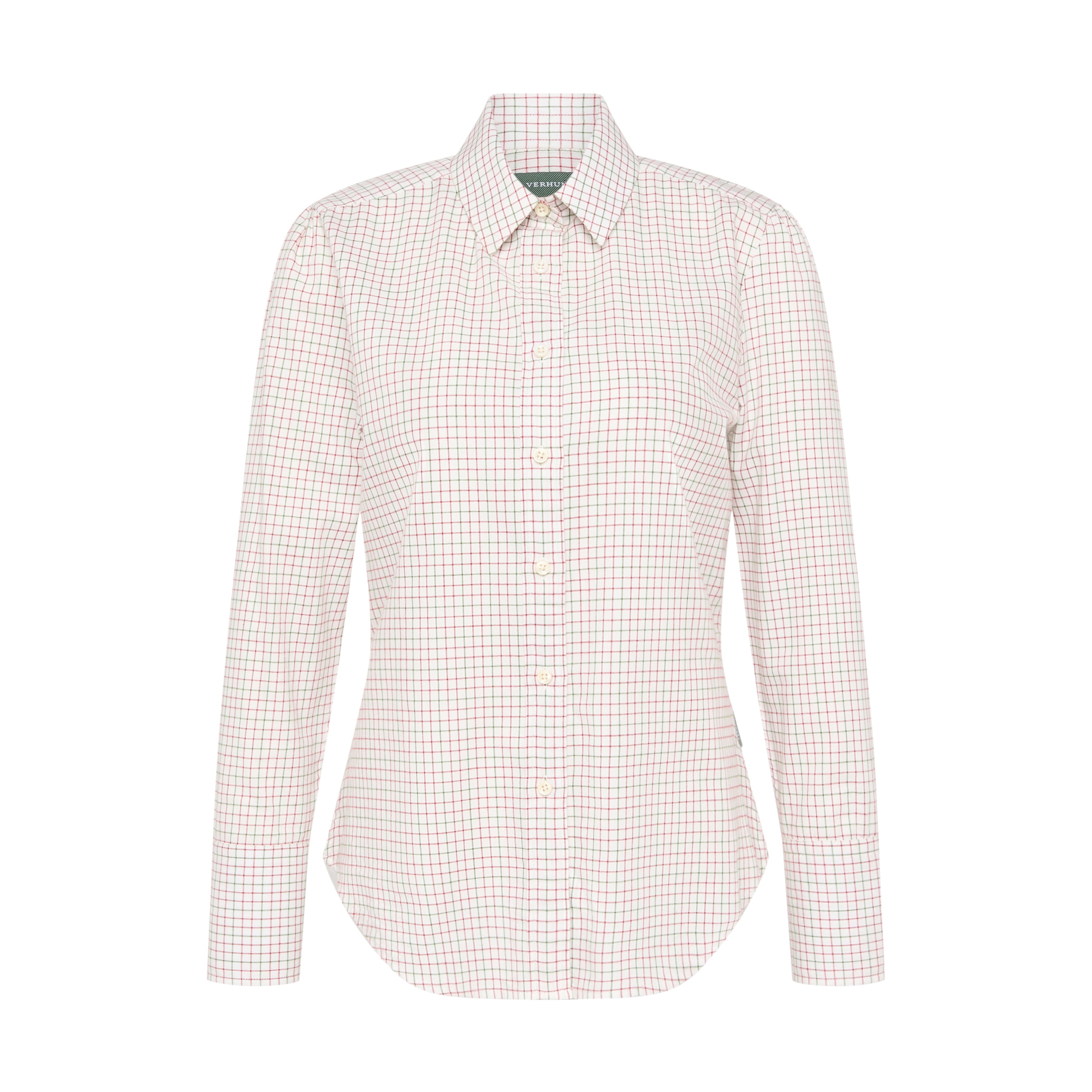 Camisa aos quadrados de mulher Verde-5