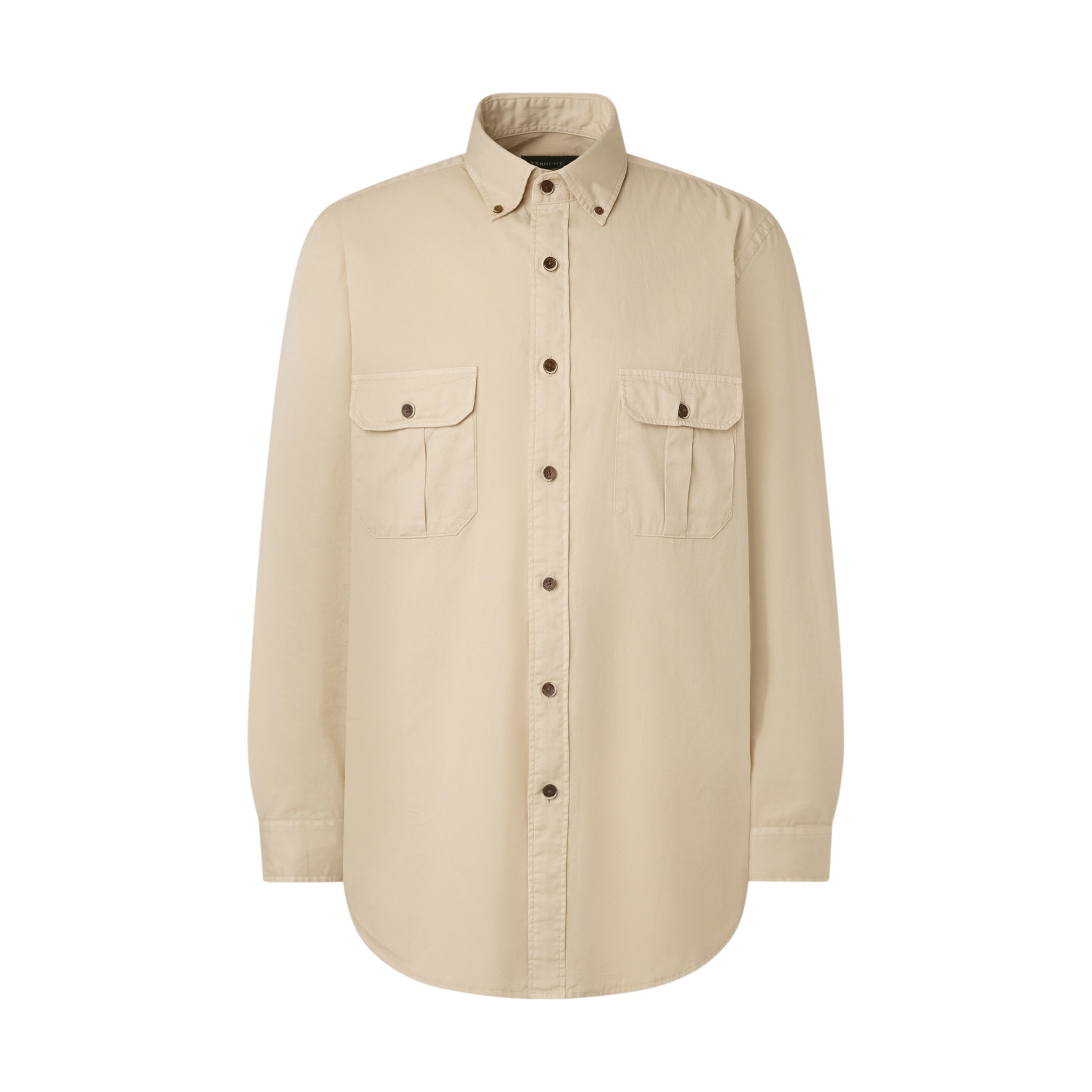 Camisa Estilo Safari de Homem Castanho-5