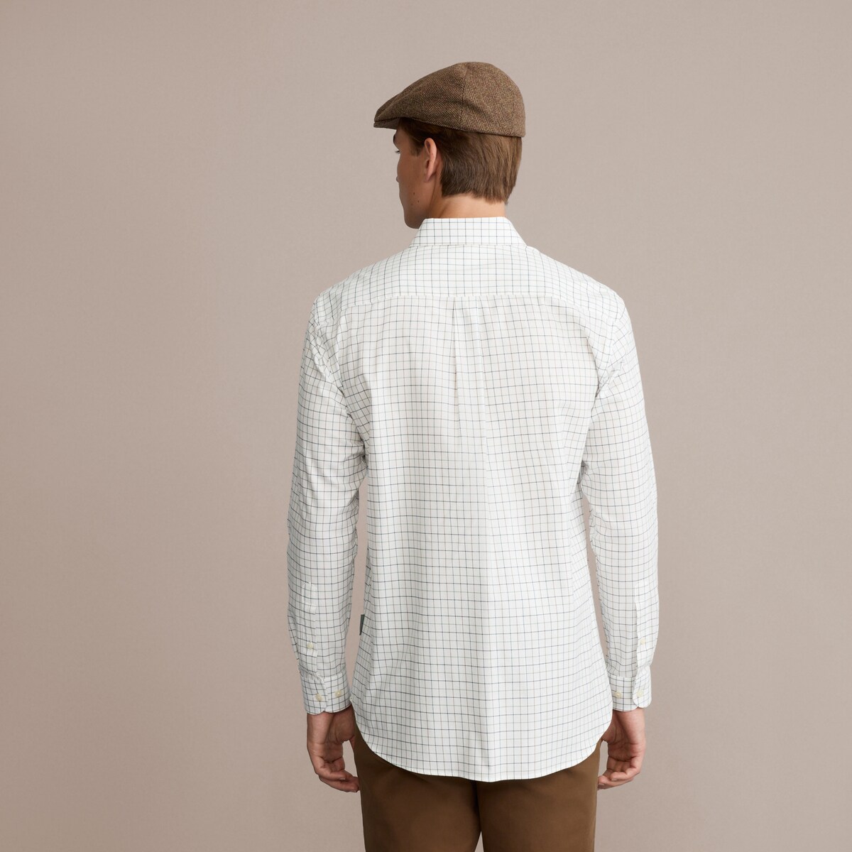 Camisa de Homem aos Quadrados Grandes com Fundo Claro Azul-4