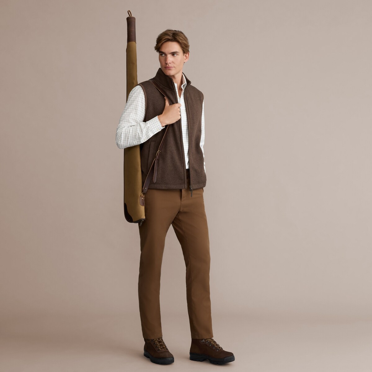 Camisa Multiquadrados para Homem Azul-3