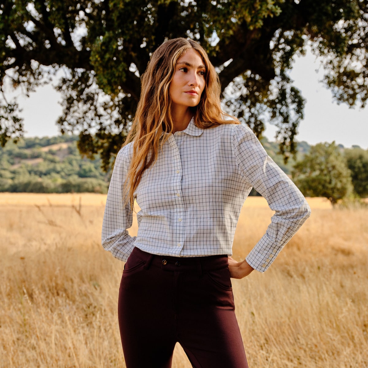 Camisa com Gola Bebé Azul-1