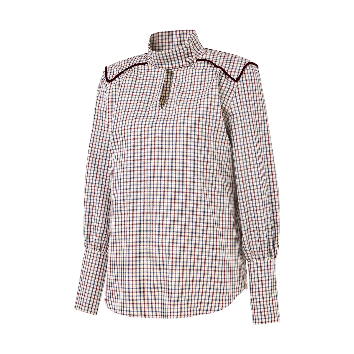 Camisa aos Quadrados de Mulher Multicolor-5