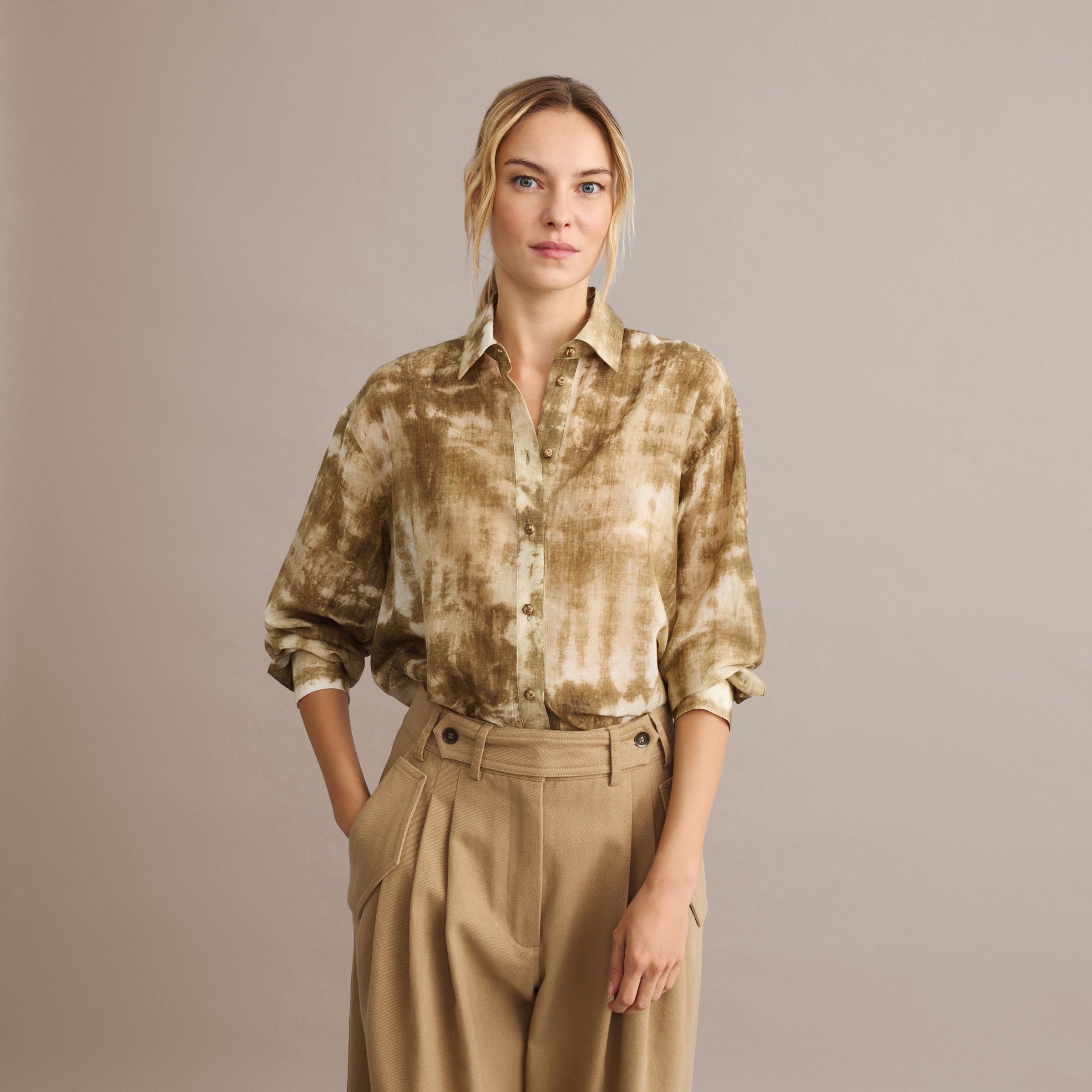 Camisa de senhora Bege-2