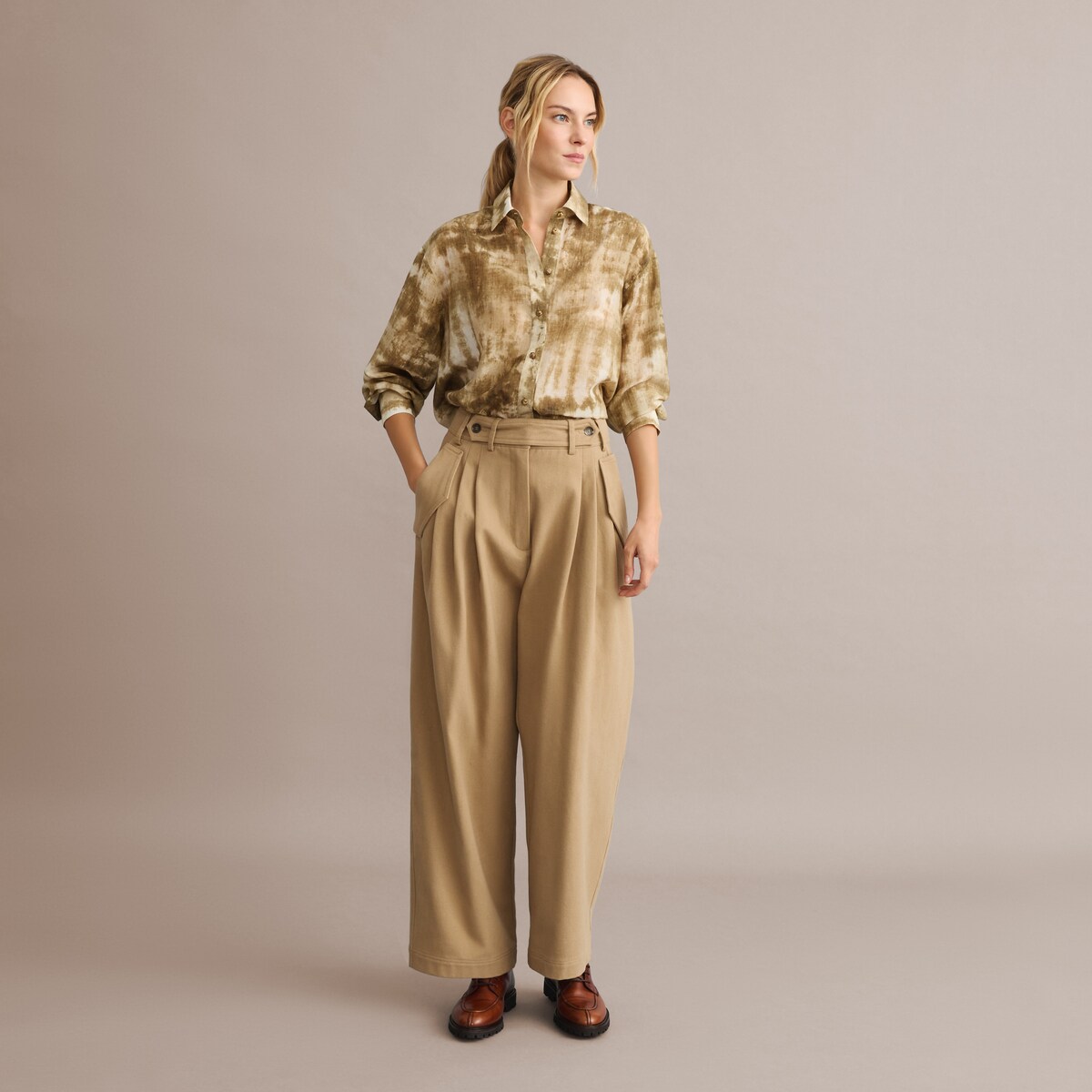 Camisa de senhora Bege-3