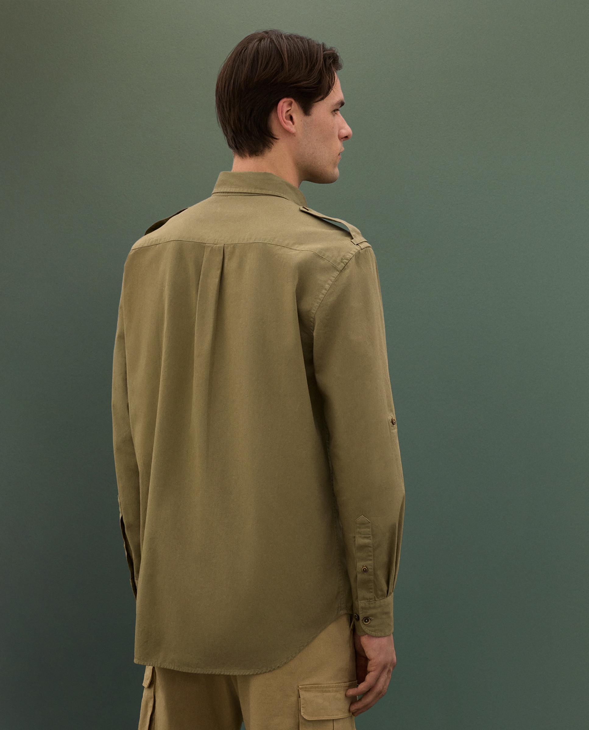 Camisa safari de hombre - Kaki Kaki-3