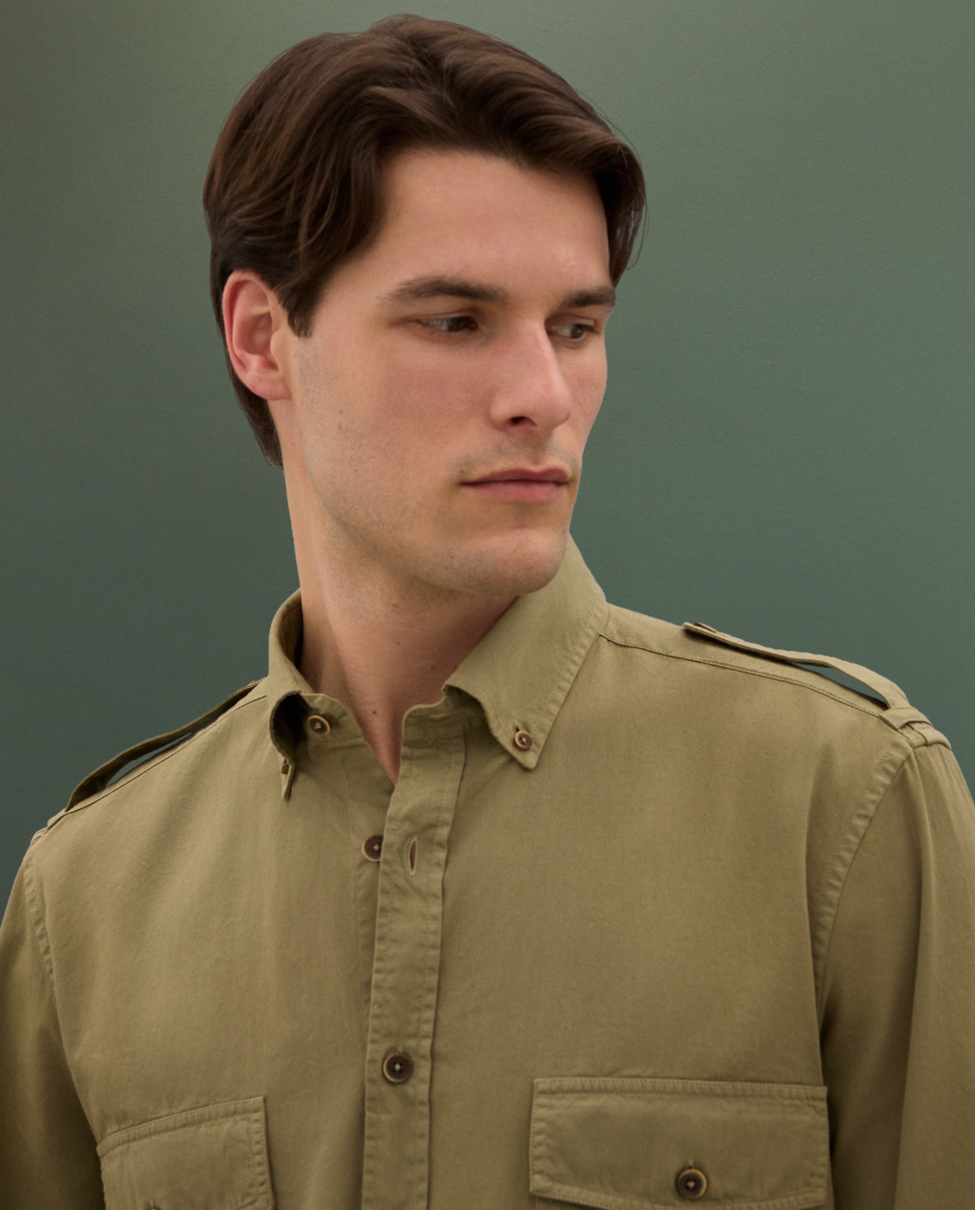 Camisa safari de hombre - Kaki Kaki-4