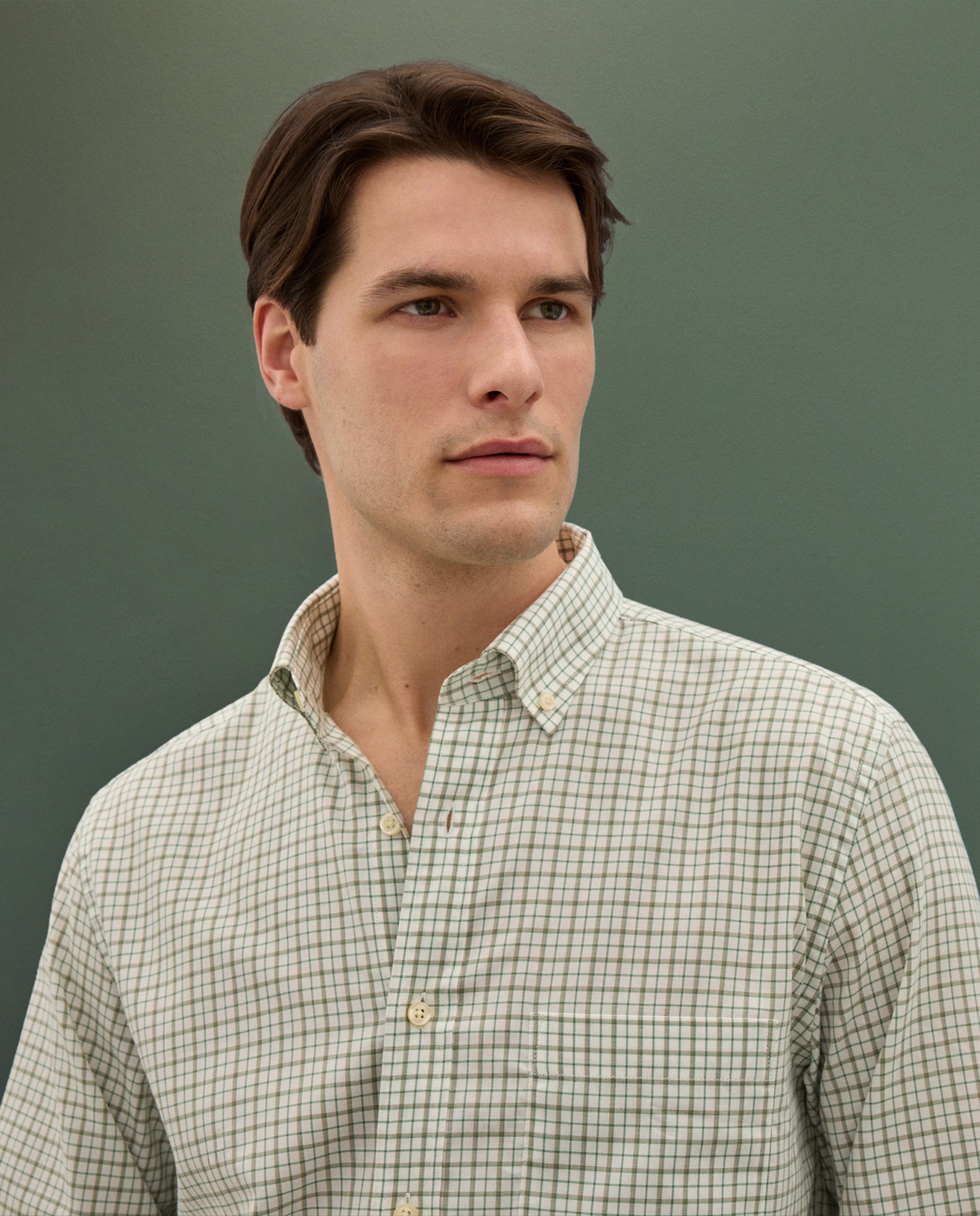 Verhunt - Camisa multicuadro botton down de hombre.