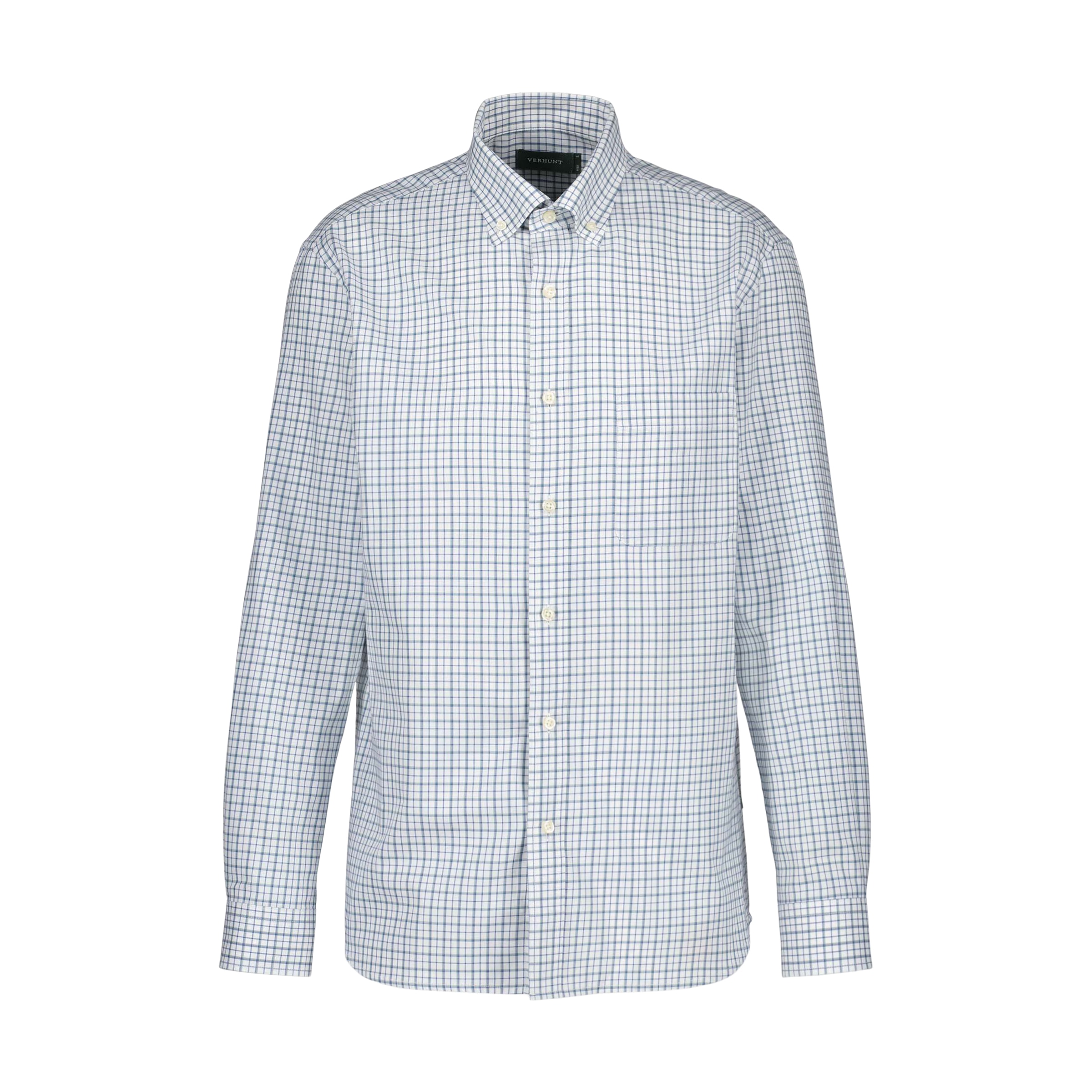 Camisa aos Quadrados Botton Down de Homem Azul-5