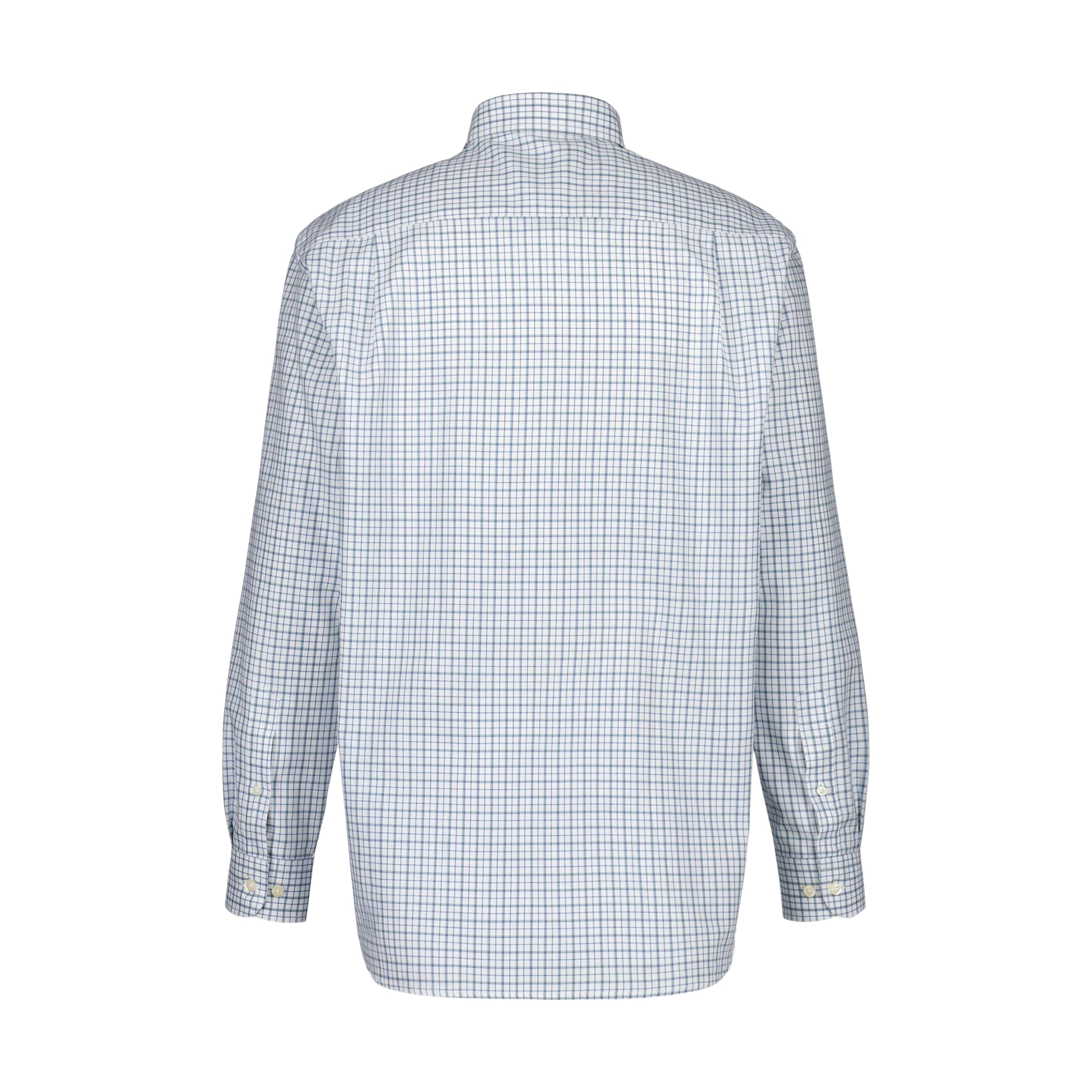 Camisa aos Quadrados Botton Down de Homem Azul-6