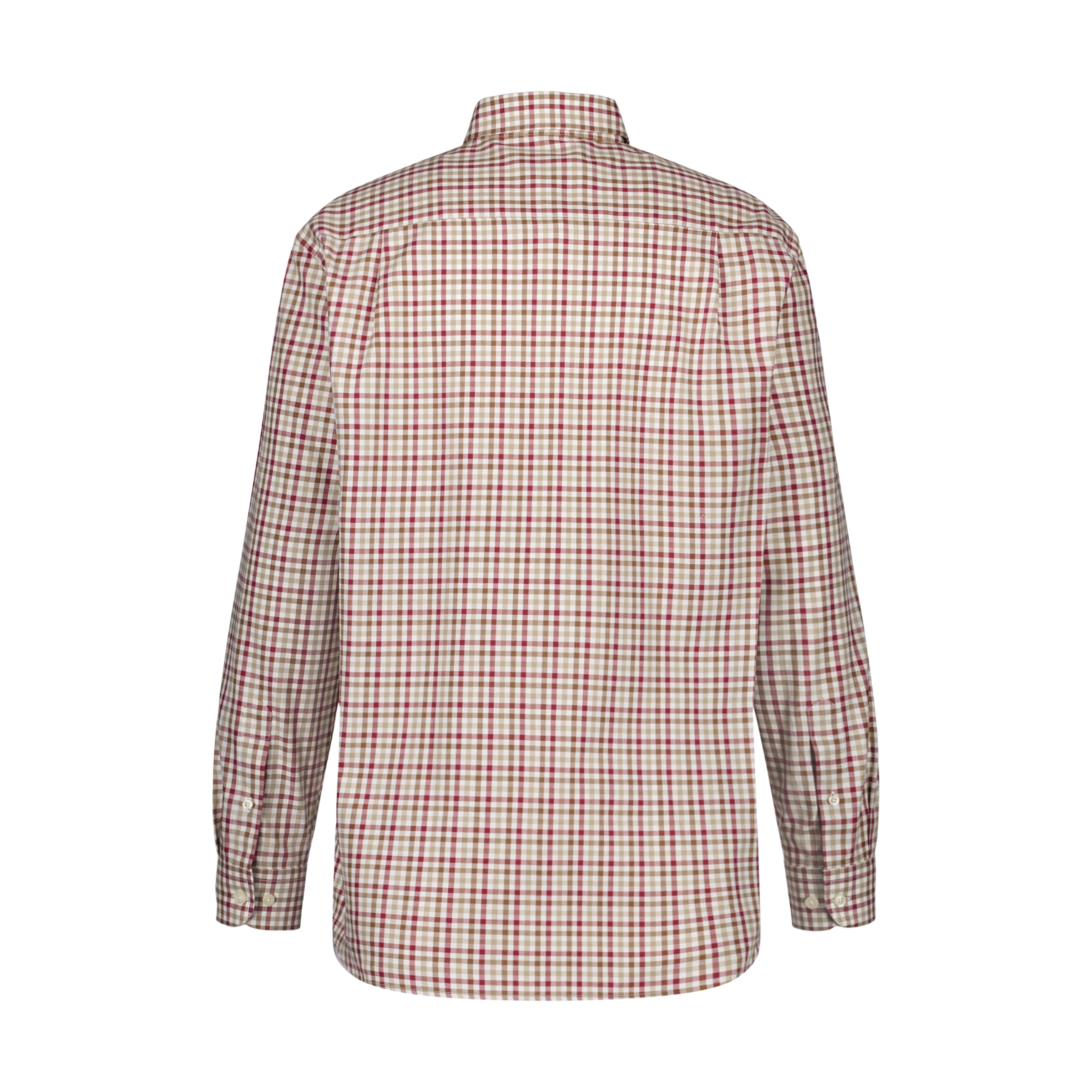 Camisa aos Quadrados Média Botton Down de Homem Grená-6