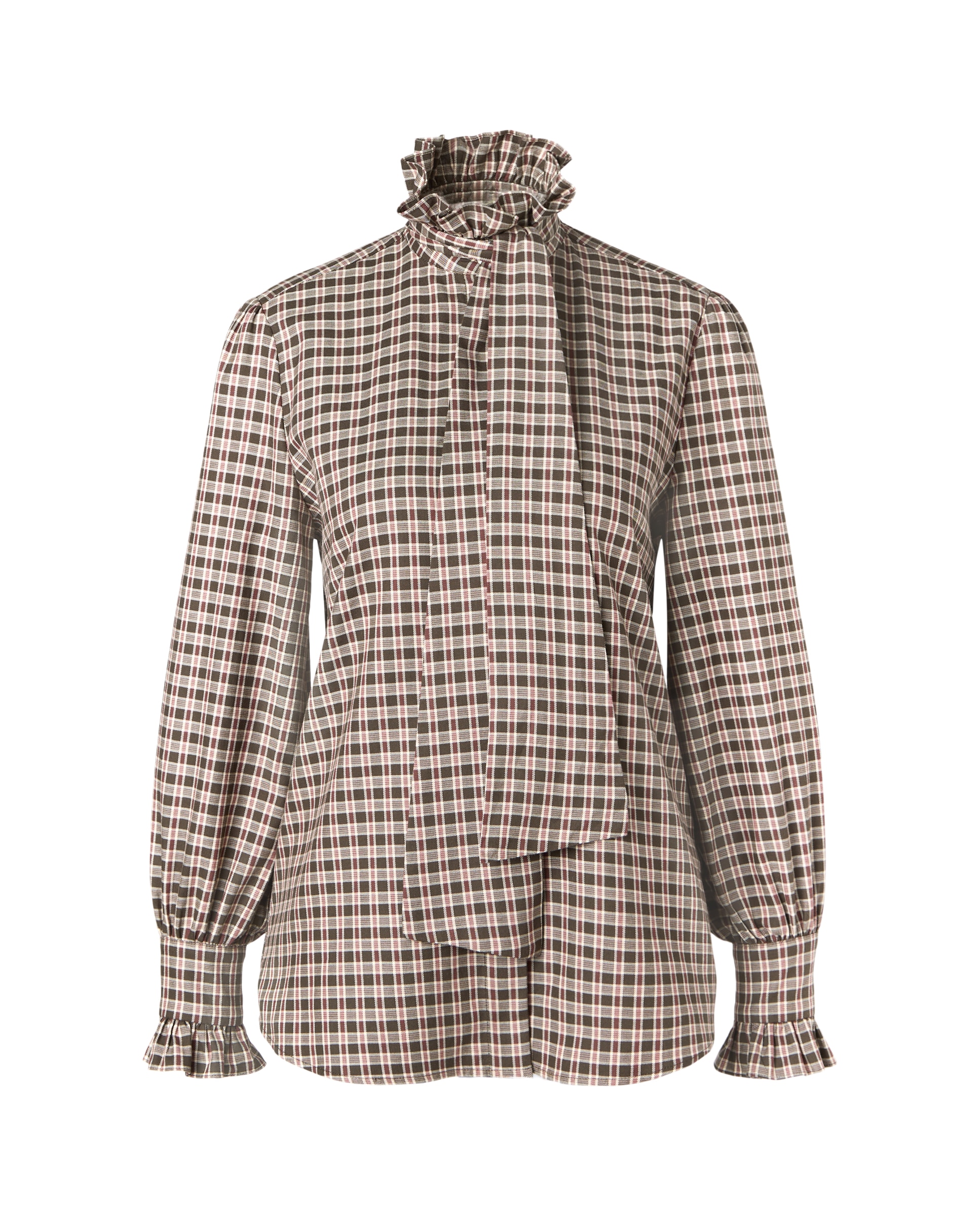 Imagem 0 de Camisa aos Quadrados de Mulher com Laço