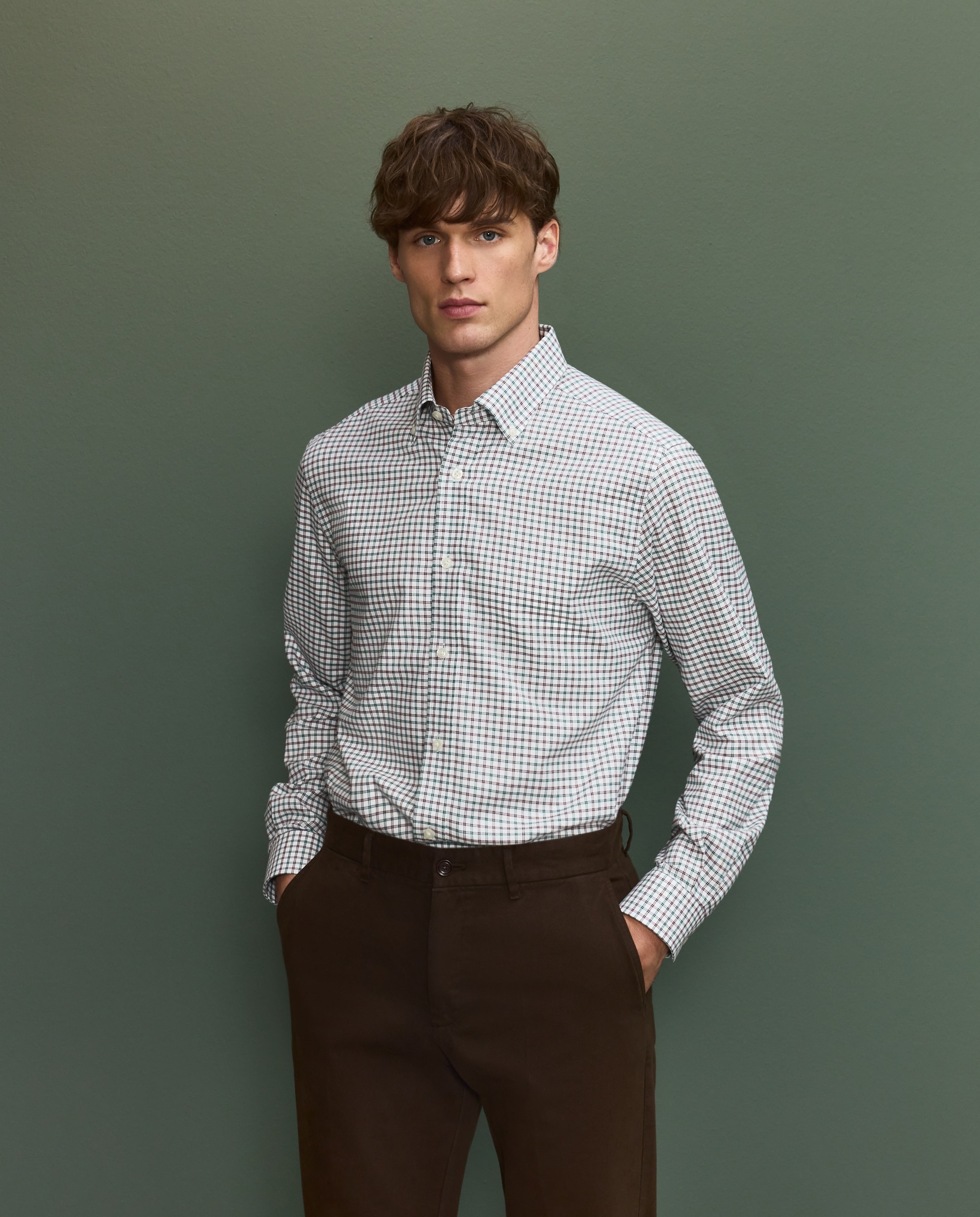 Camisa cuadro doble hombre - Azul Azul-1