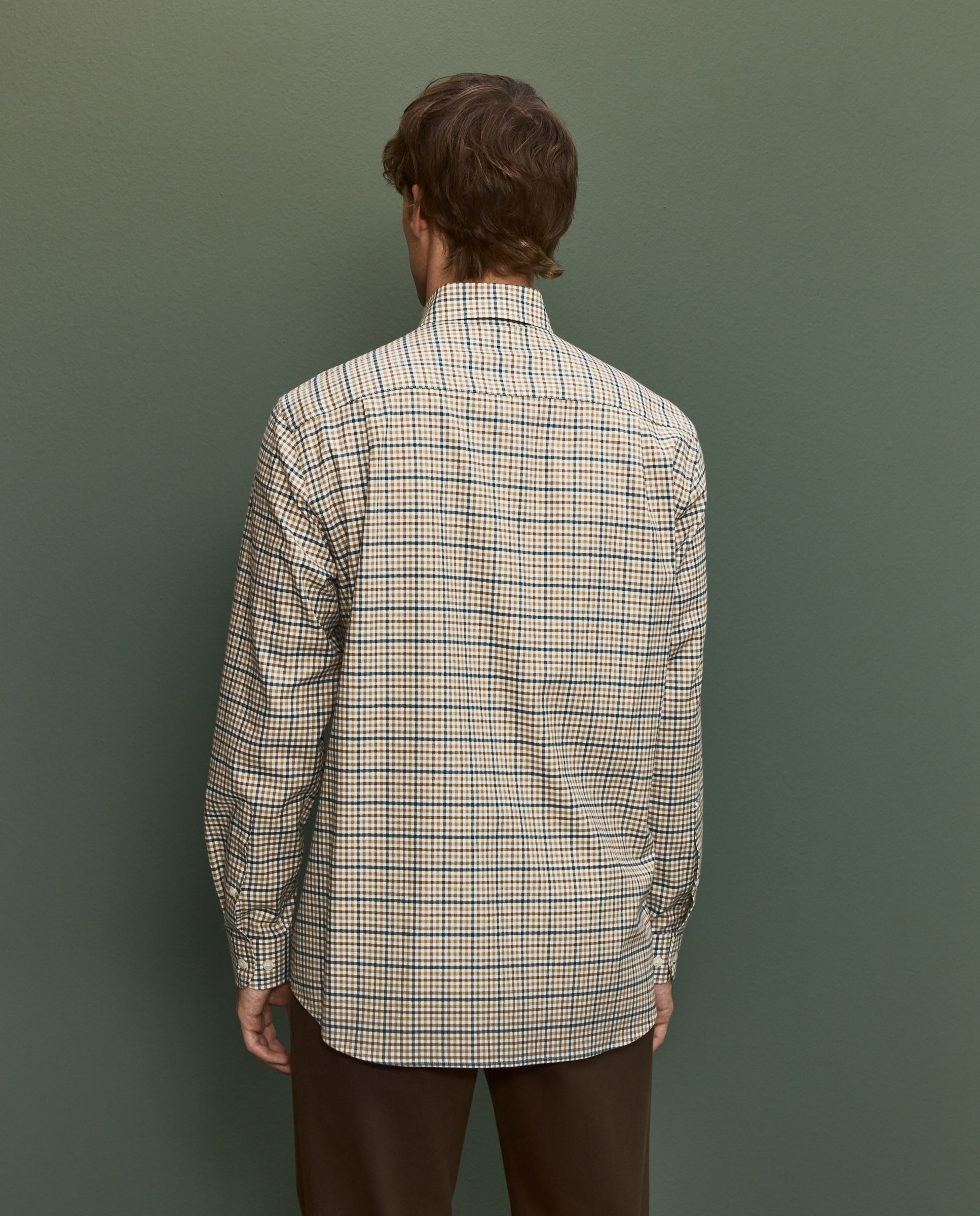 Camisa multicuadro hombre - Mostaza Mostaza-3