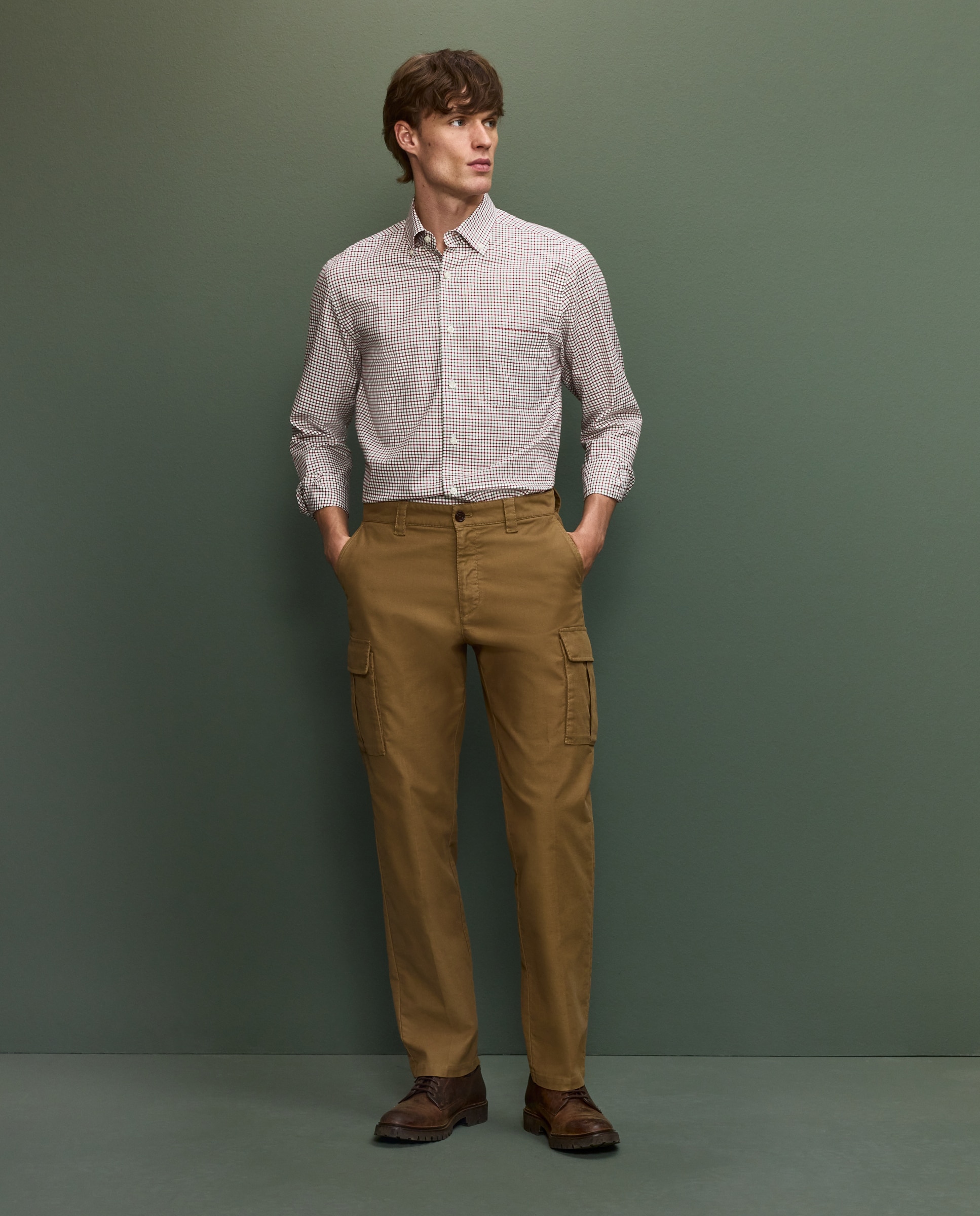 Camisa cuadro bicolor hombre - Granate Granate-2