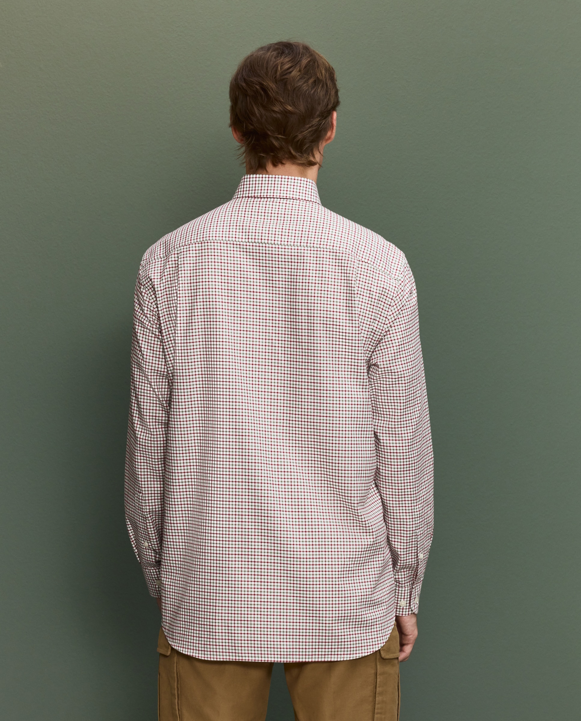 Camisa cuadro bicolor hombre - Granate Granate-3