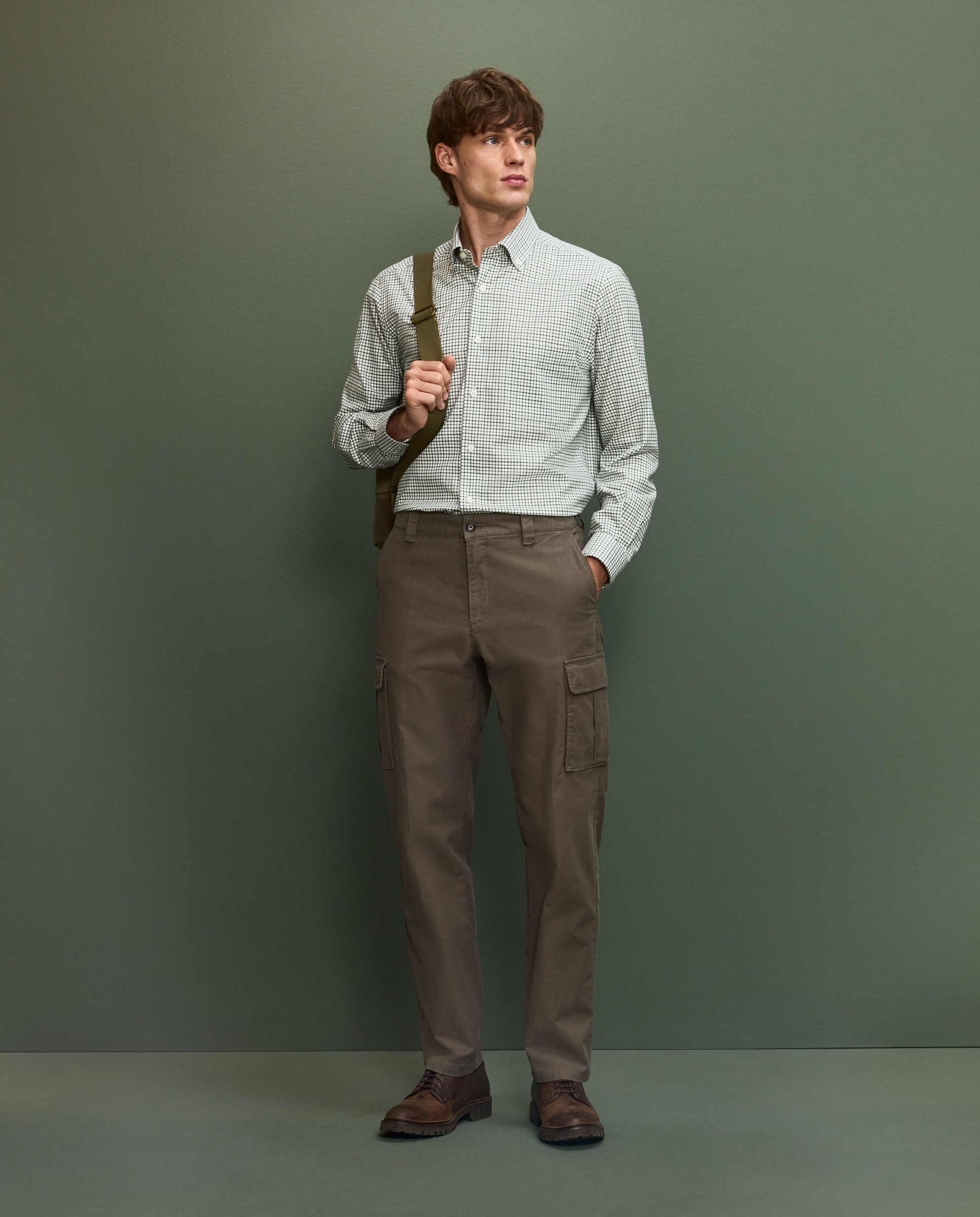 Camisa cuadro bicolor hombre - Verde Verde-2