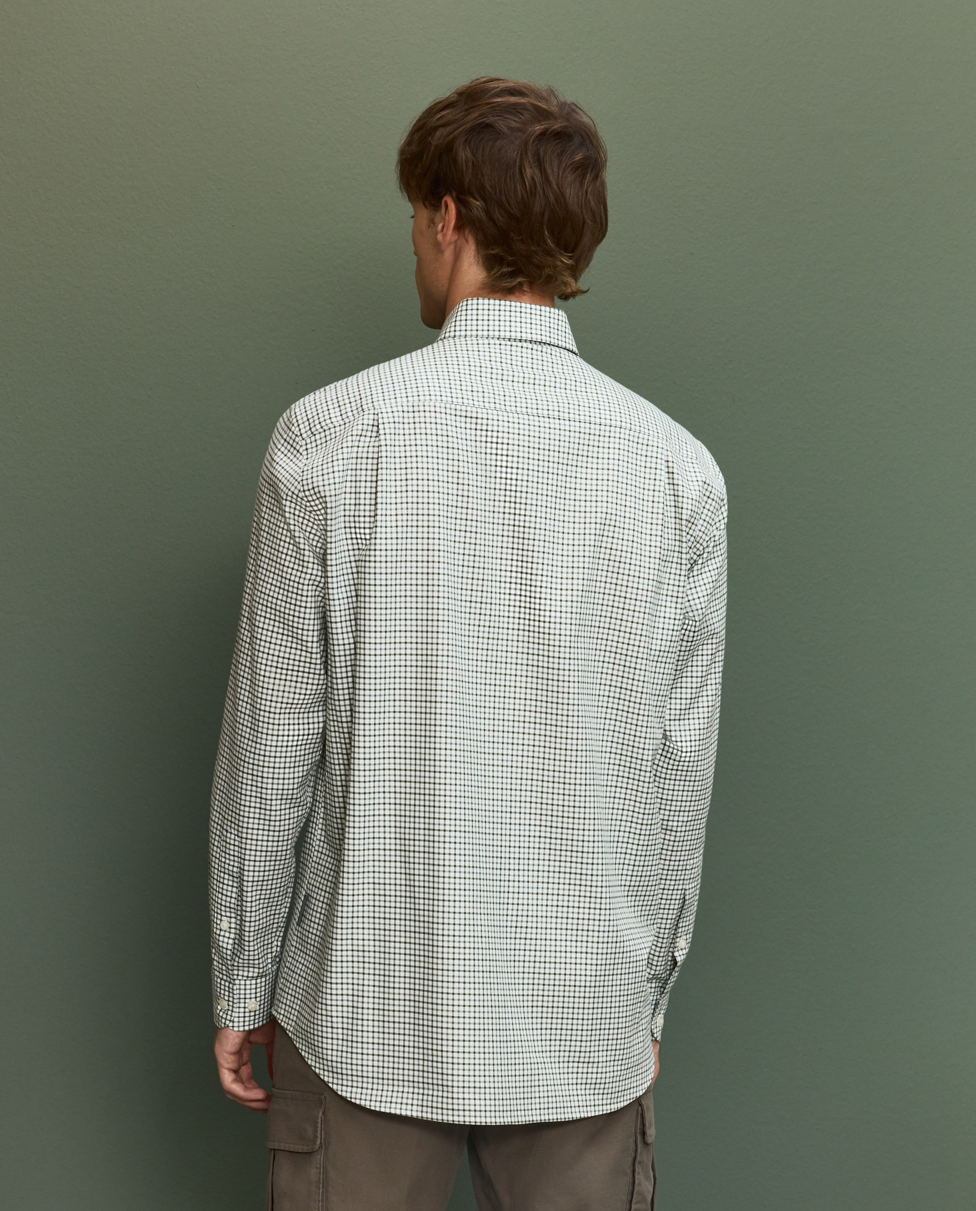 Camisa cuadro bicolor hombre - Verde Verde-3
