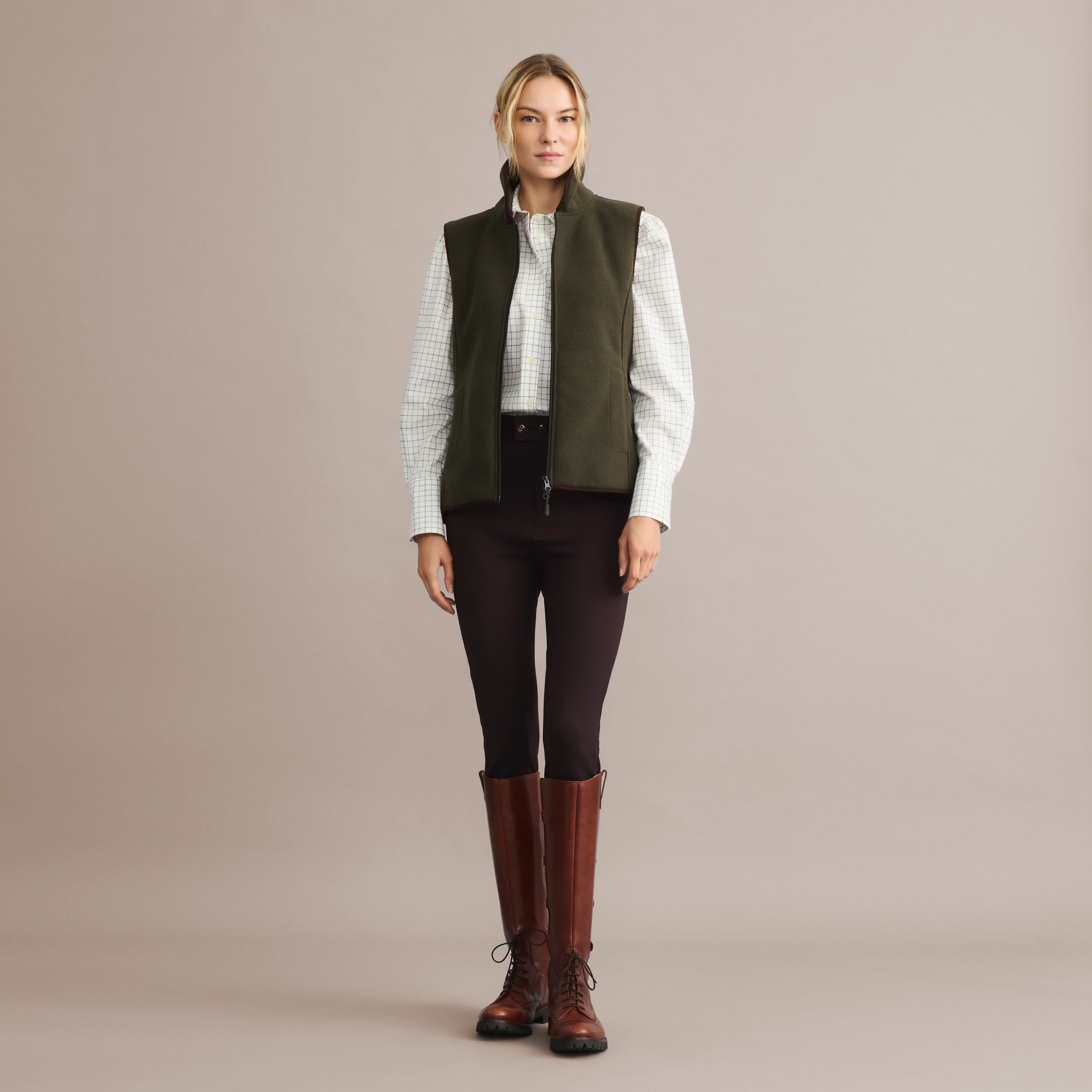 Colete com Forro Polar Top de Mulher Verde-3