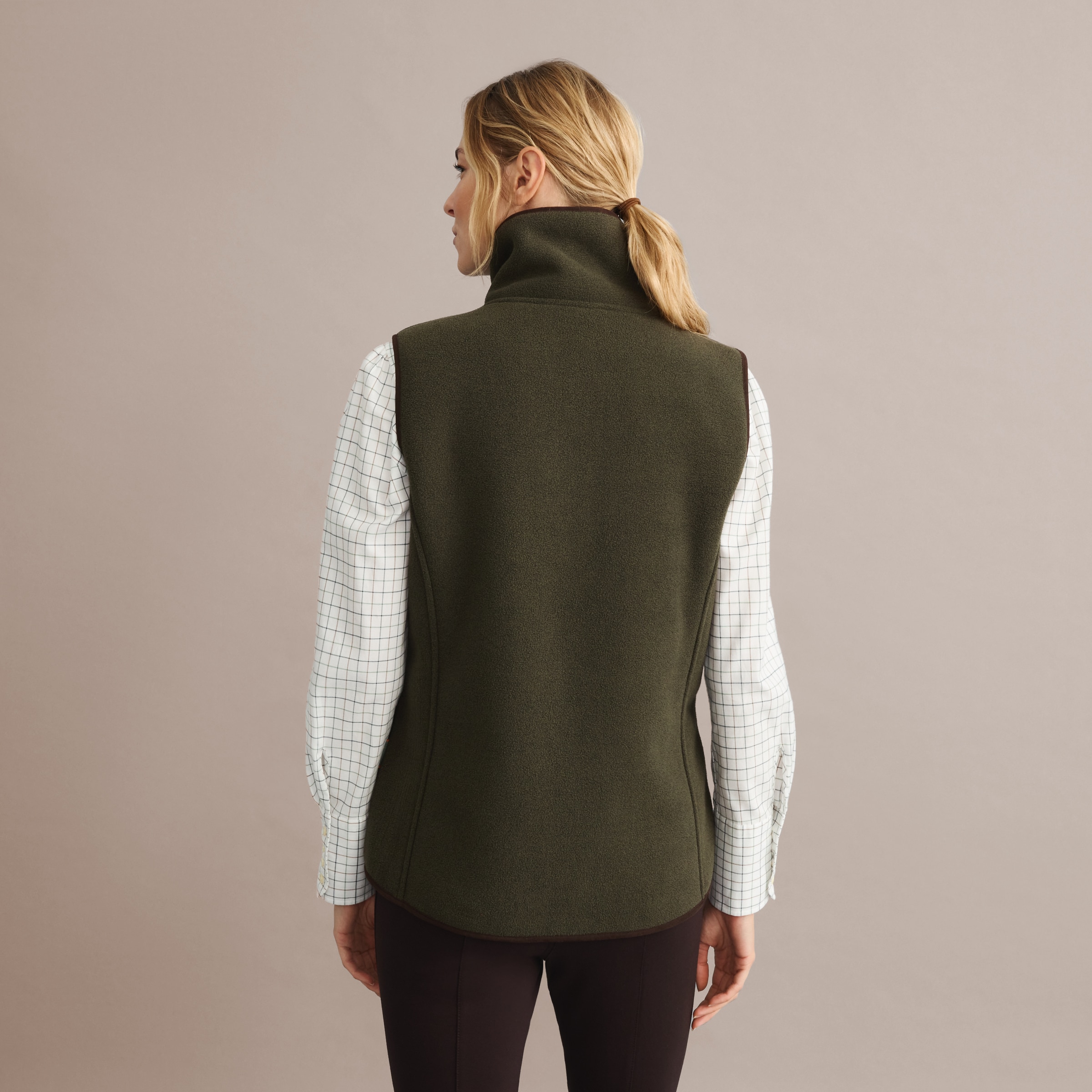 Colete com Forro Polar Top de Mulher Verde-4