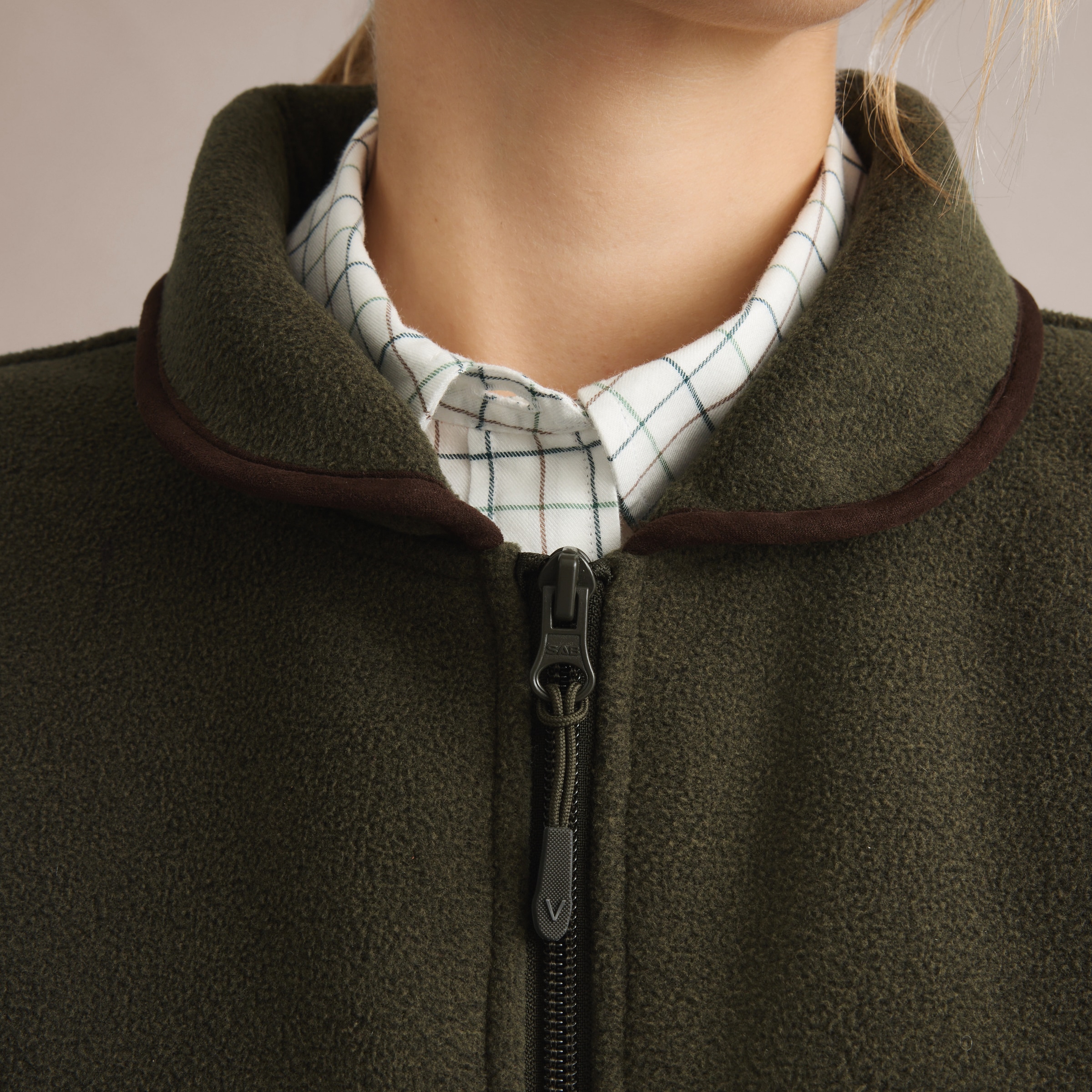 Colete com Forro Polar Top de Mulher Verde-5